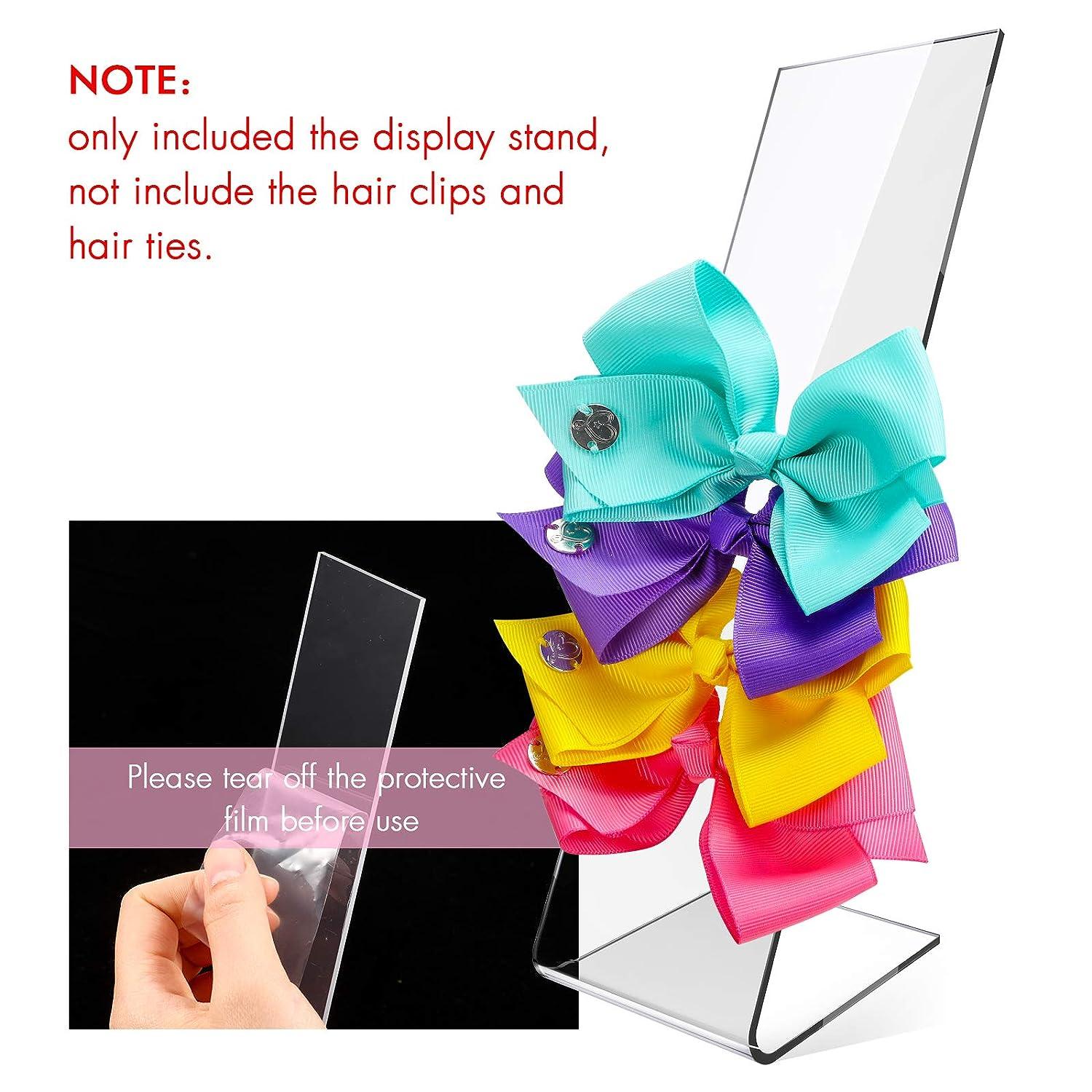 3 Pieces 10 Inch Acrylic Scrunchie Holder Stand Clear Jewelry Vertical  Bracelet Display Organizer Hair Ties Hair Band Holder Acrylic Hair Clip  L-Shaped Hairpin Display Holder for Teen Girls