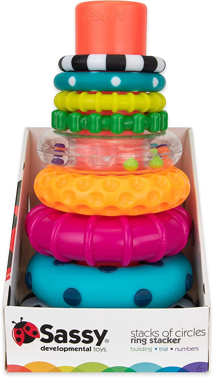 Sassy Stack of Circles Ring Stacker - 10 Piece Set | Unique Playful Toy ...