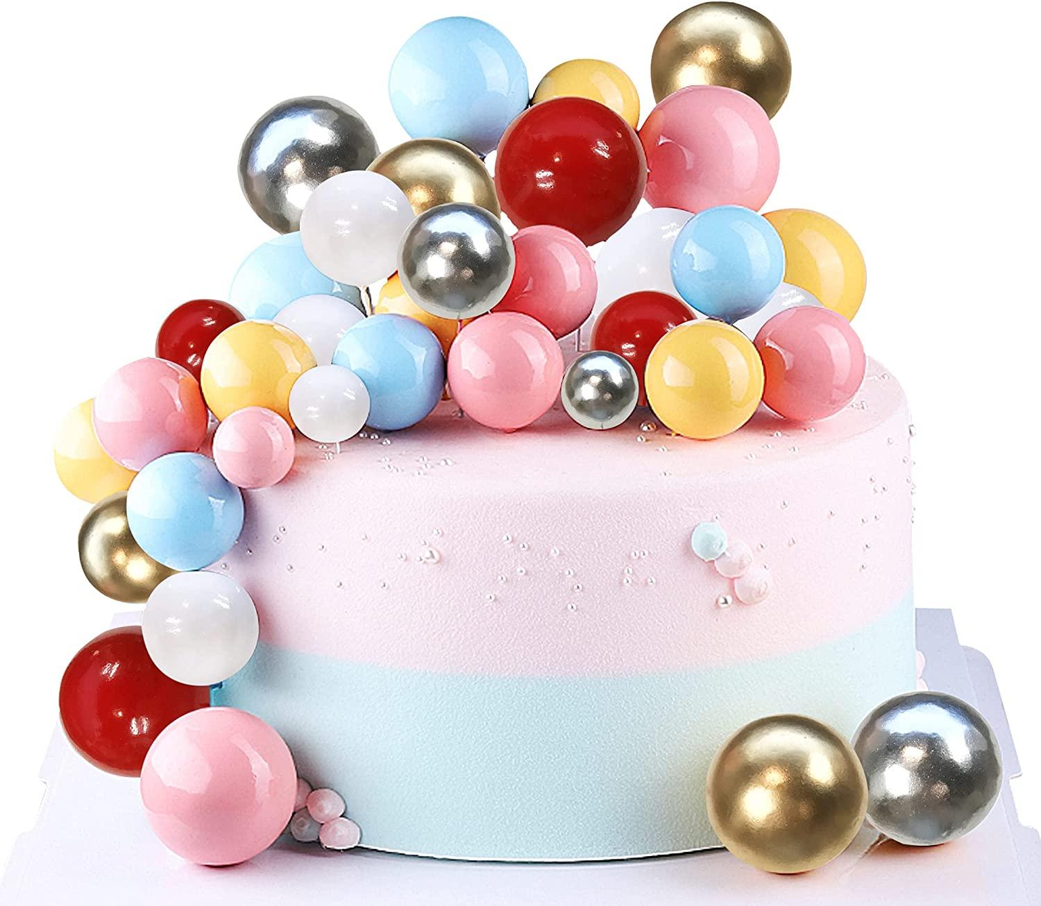  TOYANDONA 25pcs Cake Toppers Craft Foam Balls