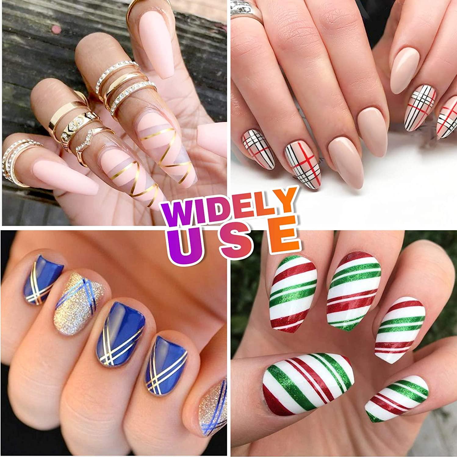 64 Rolls Nail Striping Tape Line, FANDAMEI 32 Colors Striping Tapes Line  Adhesive Sticker with 2PCS Nail Tape Roller Dispensers, 1PCS Nail Art  Tweezers. Nail Art Decoration Sticker DIY Nail Tip
