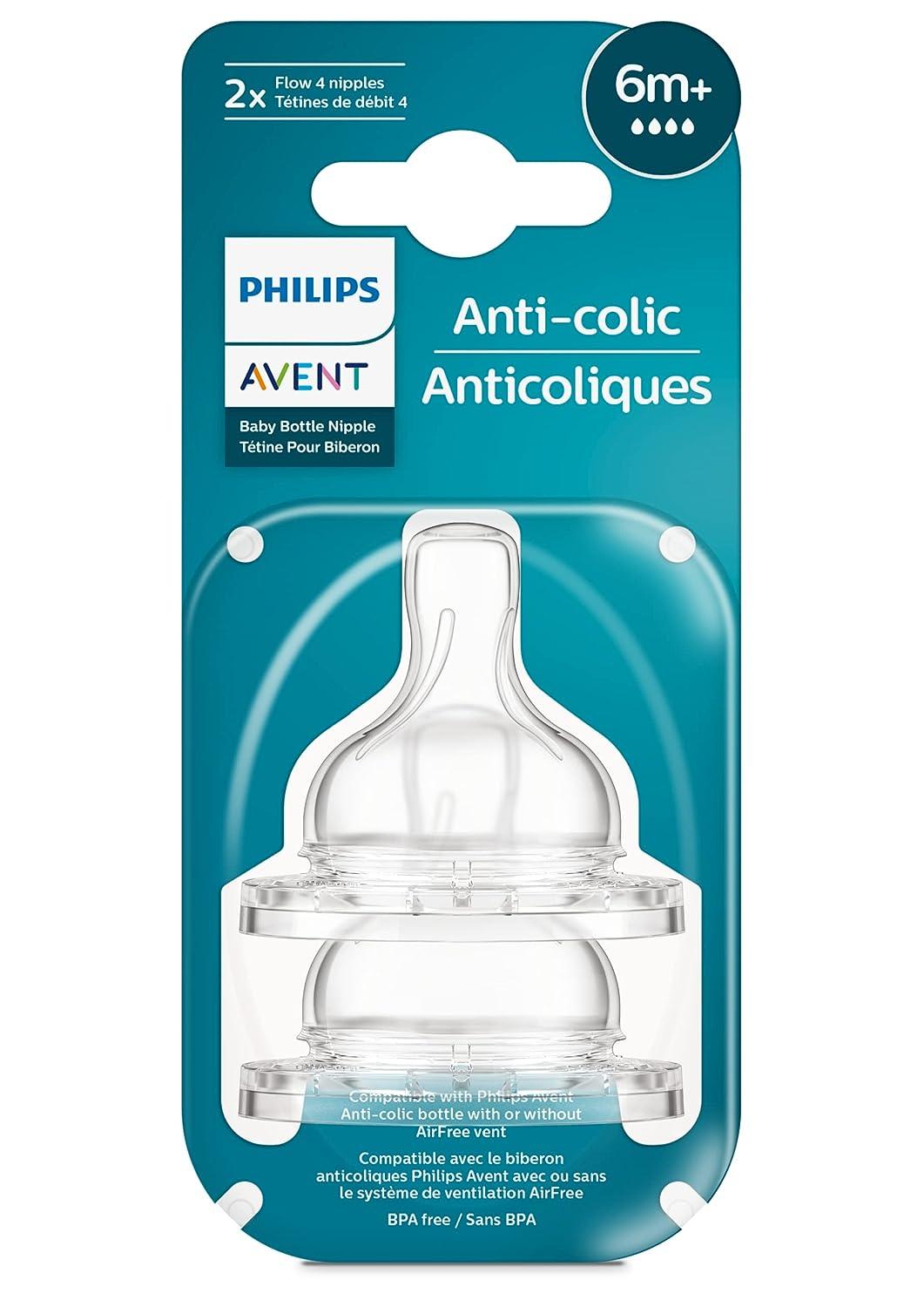 Philips Avent Anti-Colic Baby Bottle Flow 4 Nipple 2pk SCY764/02