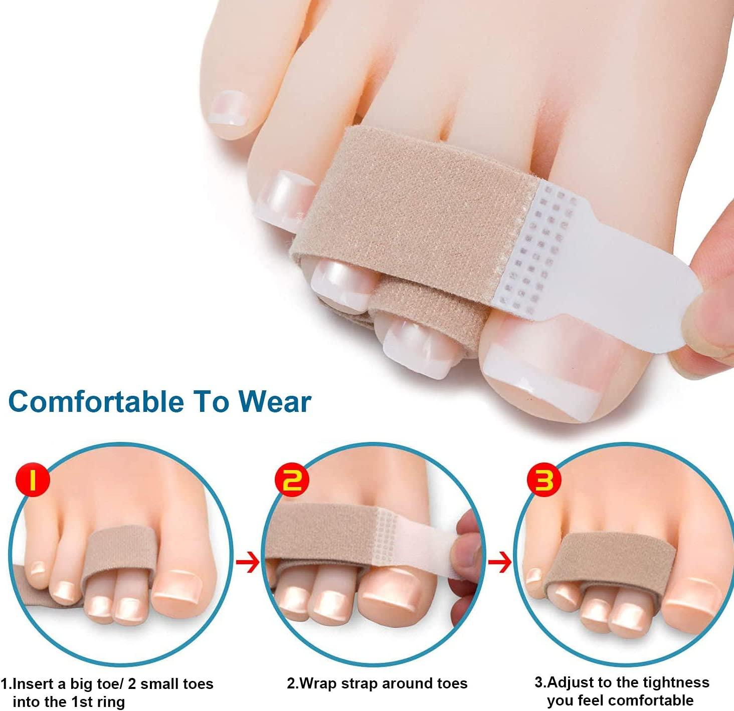 Sumifun Buddy Toe Wraps, 12 Packs of Toe Tapes, Toe Splint for Broken