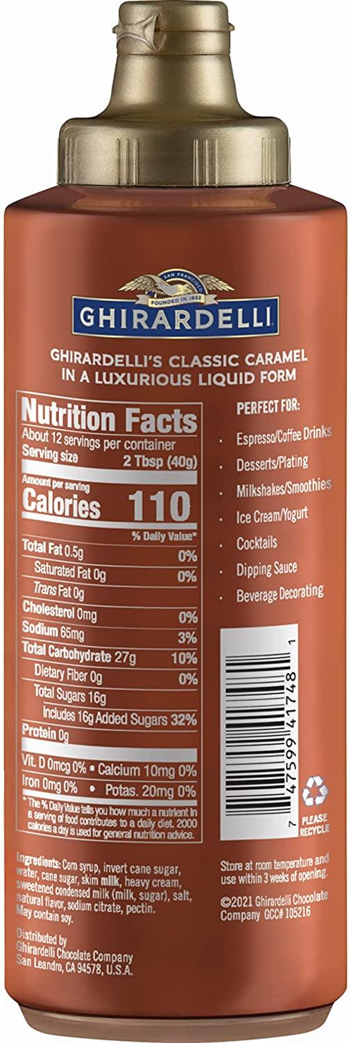 Ghirardelli Chocolate Sauce, White Chocolate Flavored Sauce, Caramel