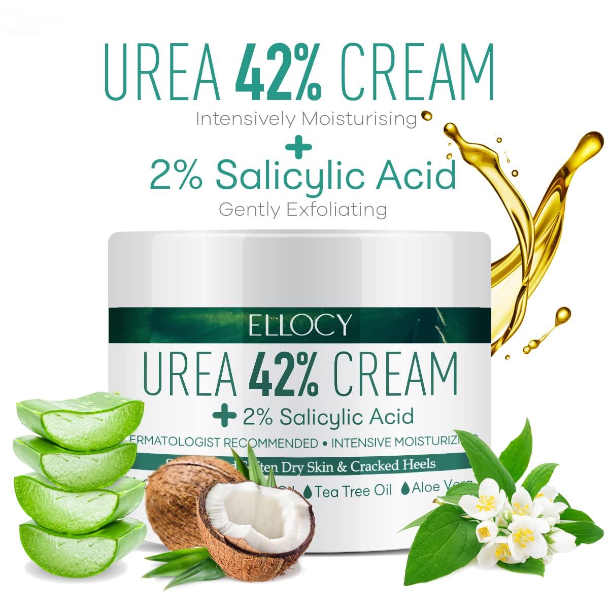 Ellocy Urea 42 Foot Cream, Salicylic Acid, 4.2 Oz, Best Callus Remover