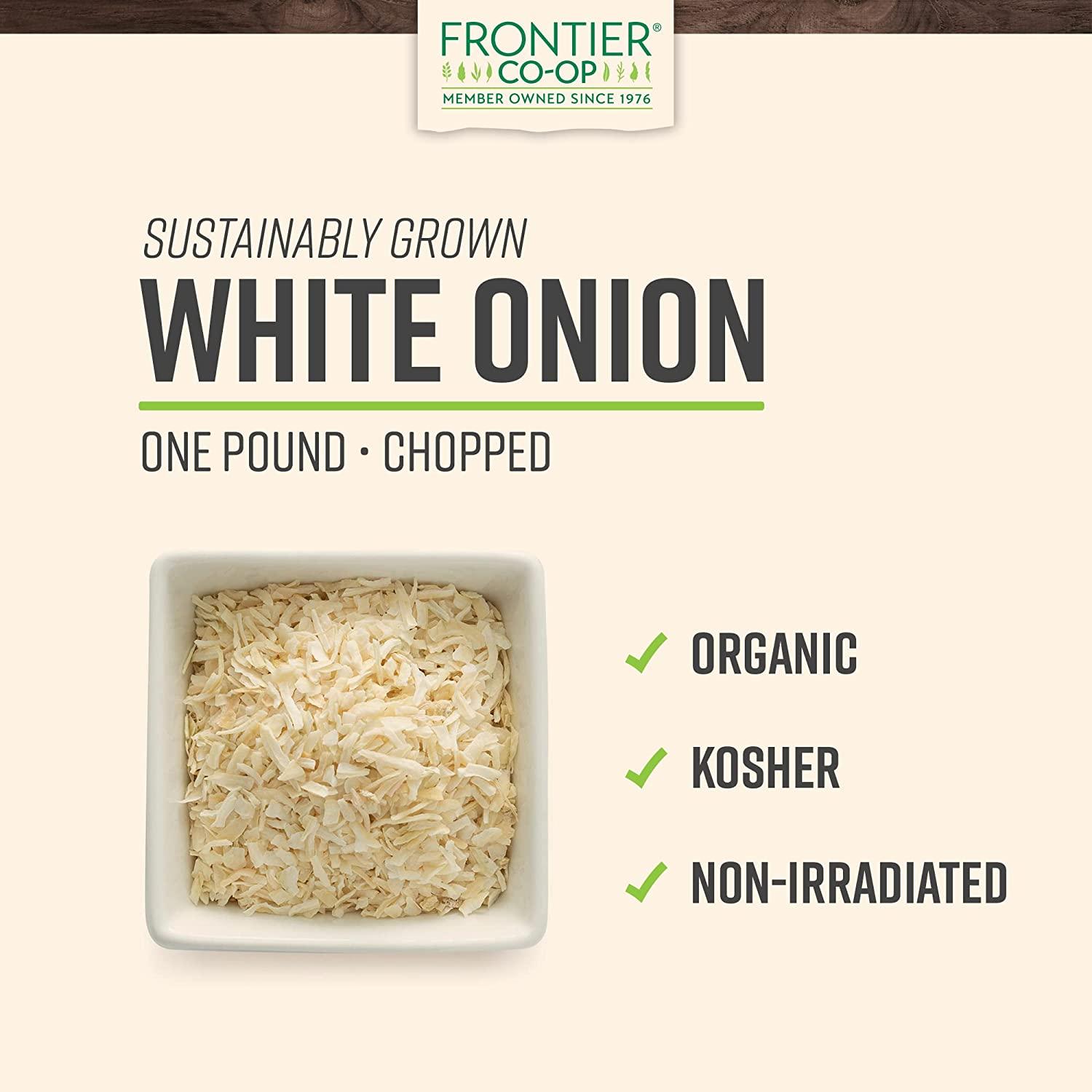 Frontier Coop Organic Chopped White Onion 1 lb 1 Pound (Pack of 1)