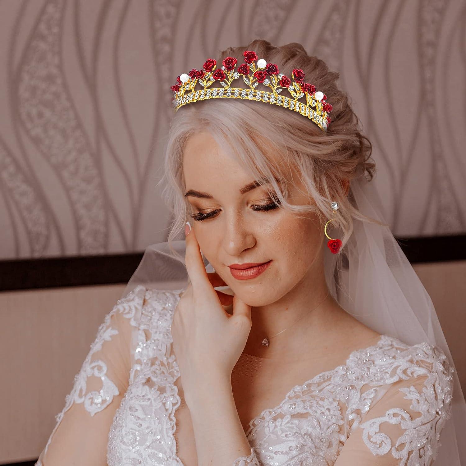 Queen Rossecelt- mini veil crown