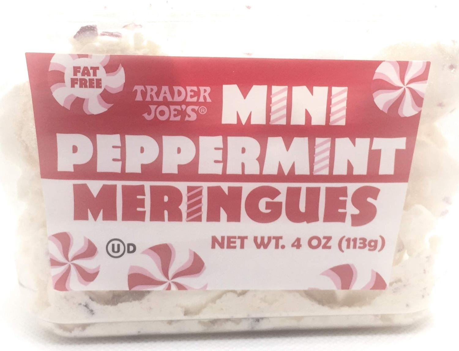 Trader Joe's Mini Peppermint Meringues 4 oz Irresistible Holiday Treat