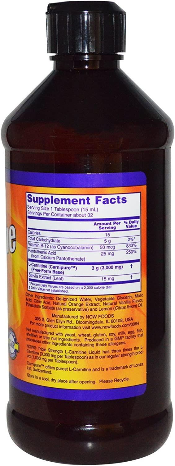 Now Sports Liquid L-Carnitine 3000mg Citrus Flavor - 16 fl oz (473 ml) |  Buy Now with Express International Delivery | GoSupps.com