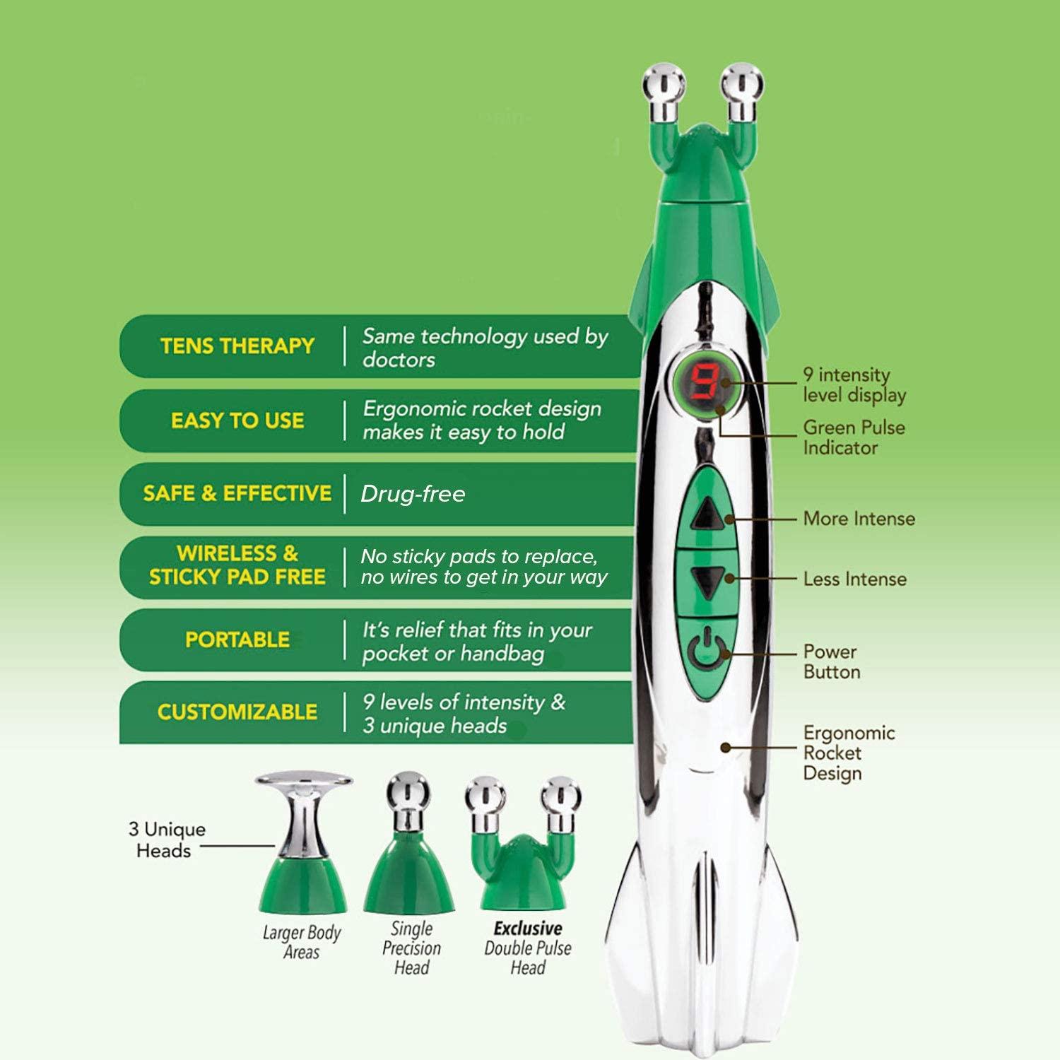 Hempvana Rocket Pain Relief Pen, As Seen On TV, Wireless TENS Therapy