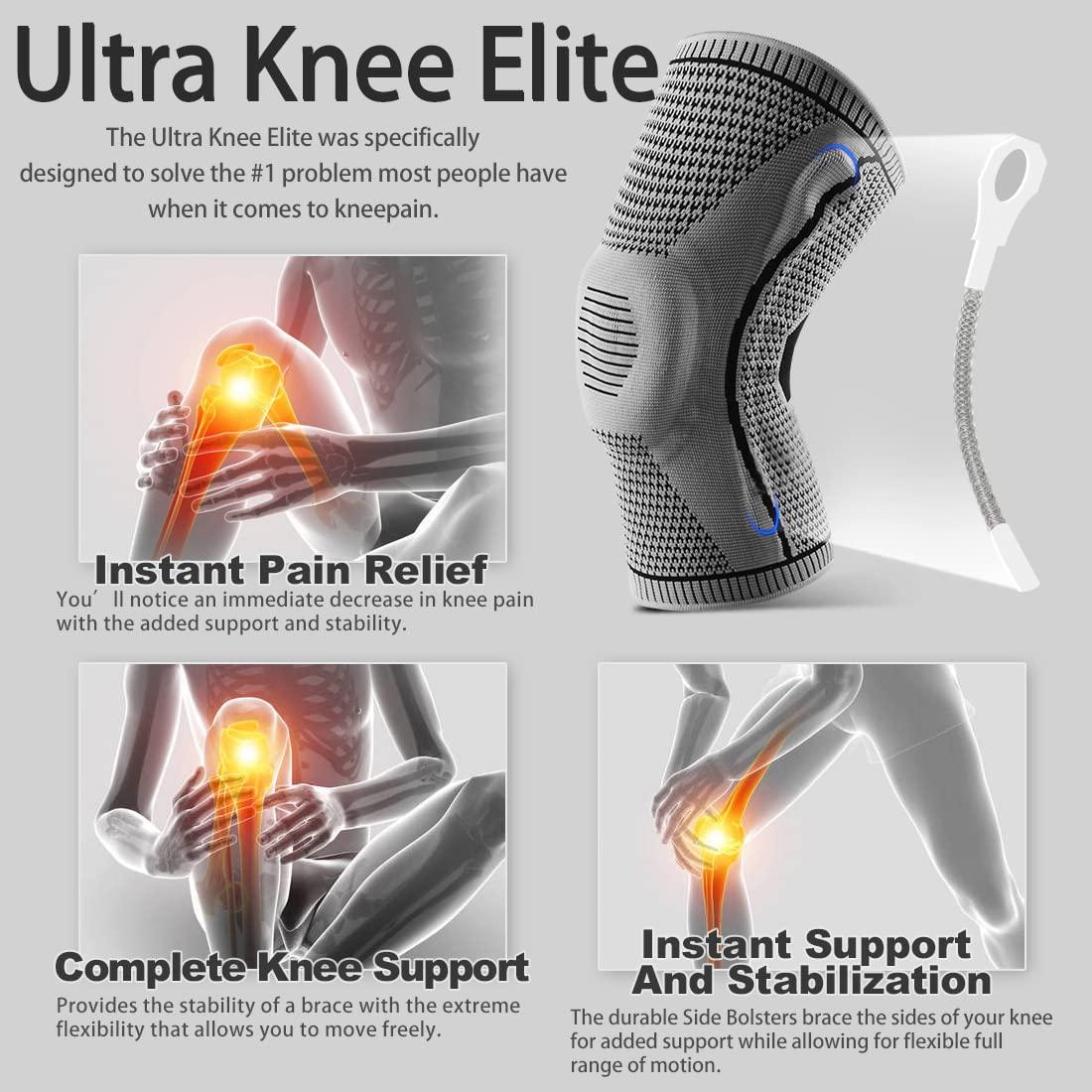AmRelieve Ultra Knee Elite Compression Sleeve with Side Stabilizers