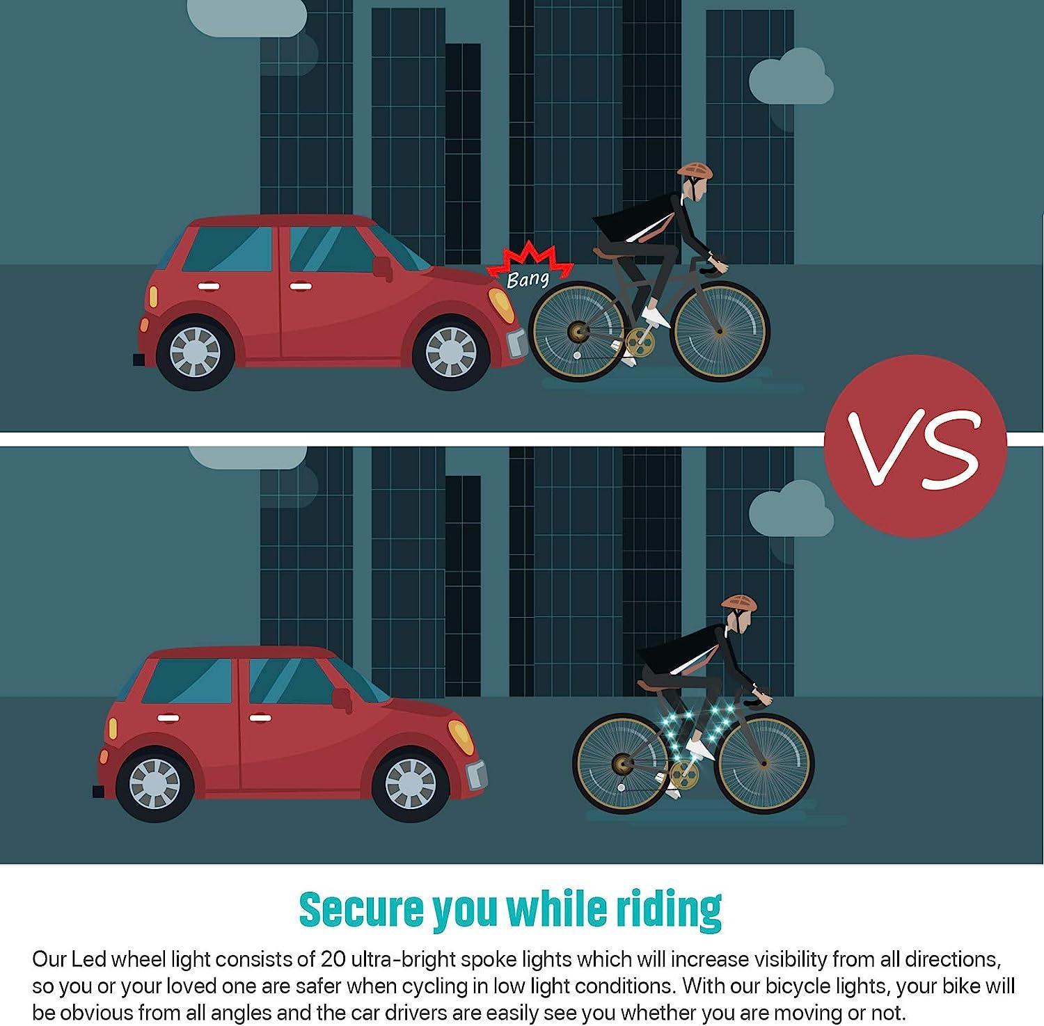 Waybelive LED Bike Frame Lights Remote Control, 16 Color Change