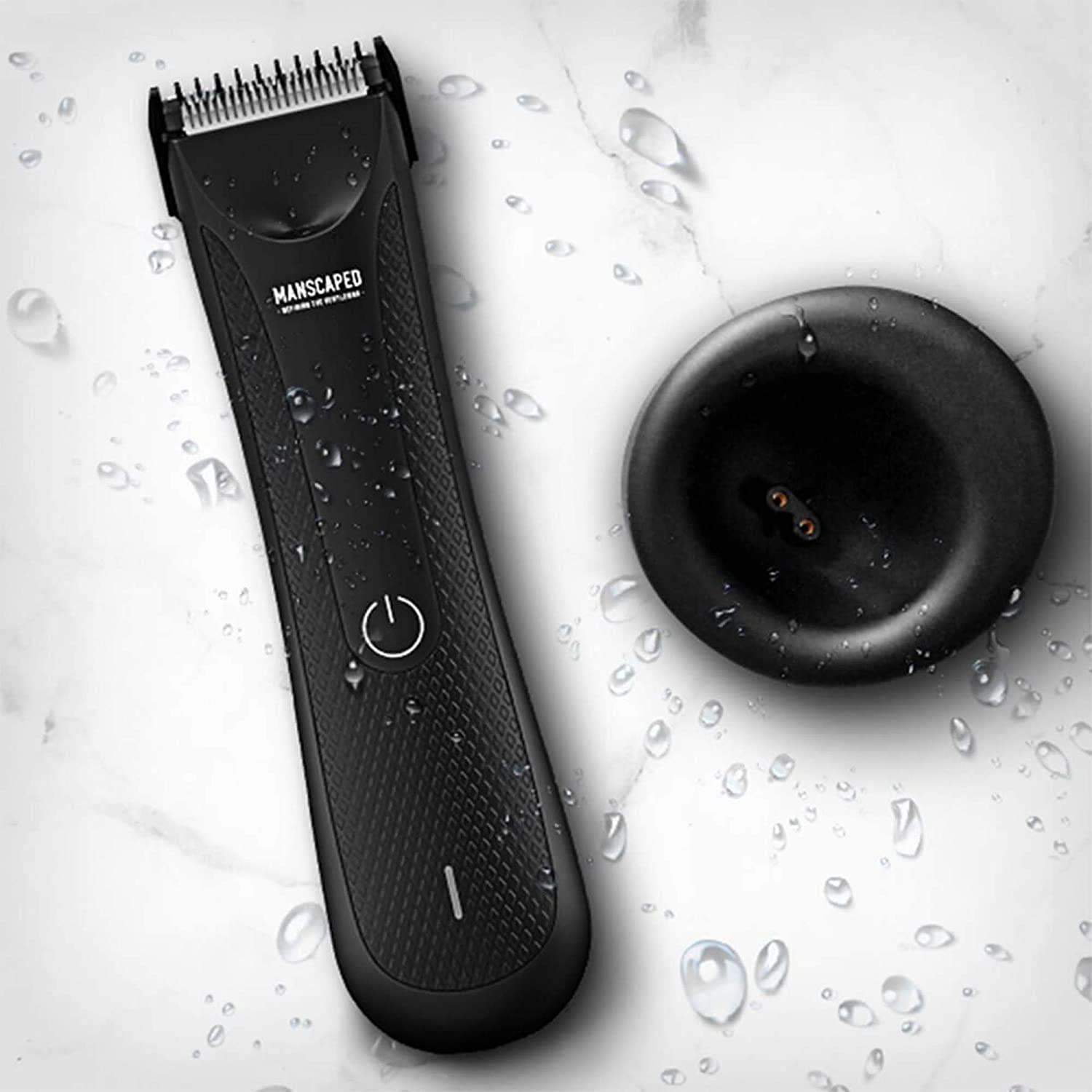 Electric Groin Hair Trimmer for Men and Women,Groin Trimmer for Men  ,Replaceable Ceramic Blade Head,USB Recharge Dock,Body Hair Trimmer for Men  with