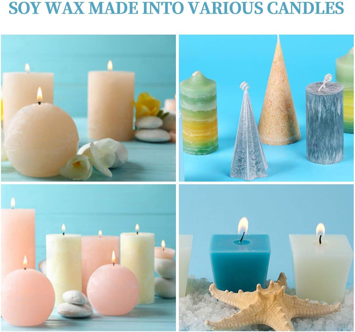 Soy Wax 10lb and Candle Making Supplies with 200,6-Inch Pre-Waxed Wicks,  200 Candle Wick Stickers A-10lb Soy Wax + Accessories