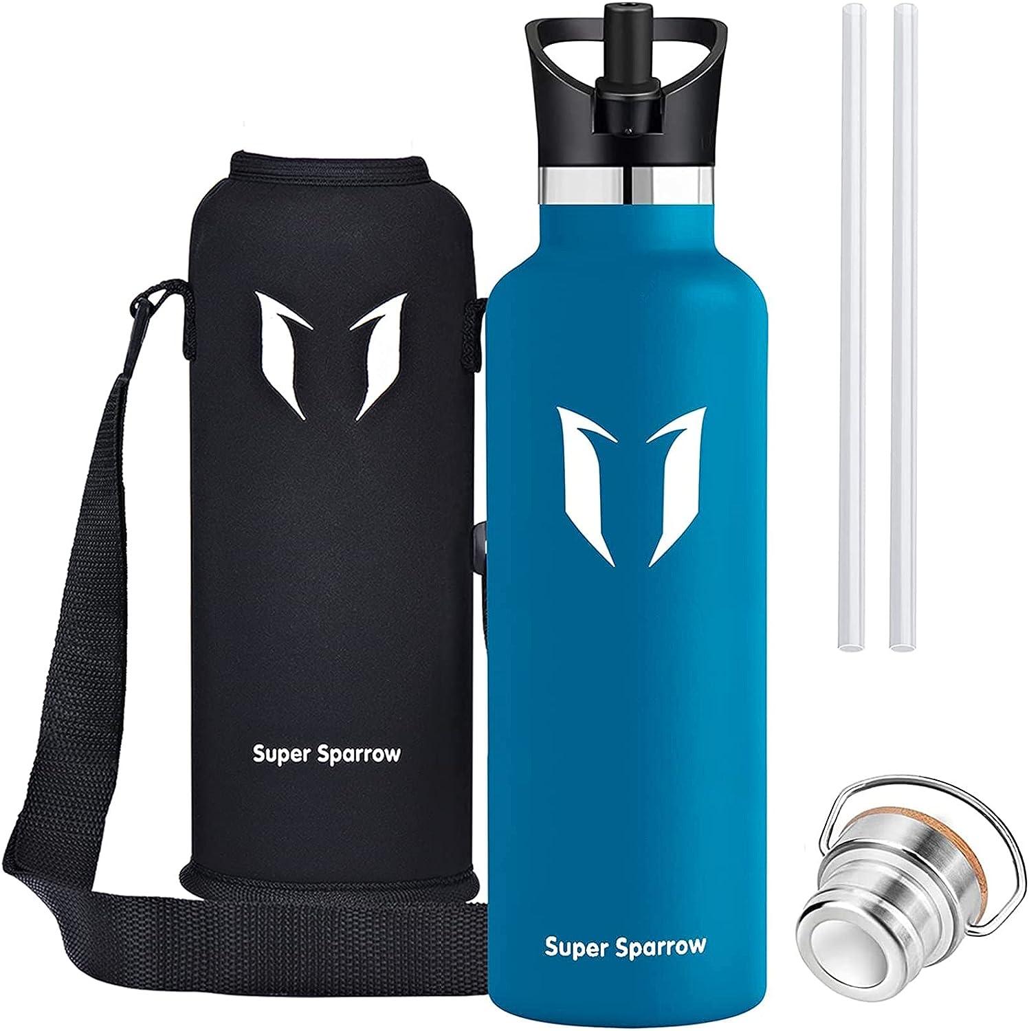  Super Sparrow Water Bottle - 500ml & 750ml - Double Wall Vacuum  Insulated Stainless Steel Leak Proof Sports Bottle, BPA Free Cap  (750ml-25oz, Grey) : Home & Kitchen