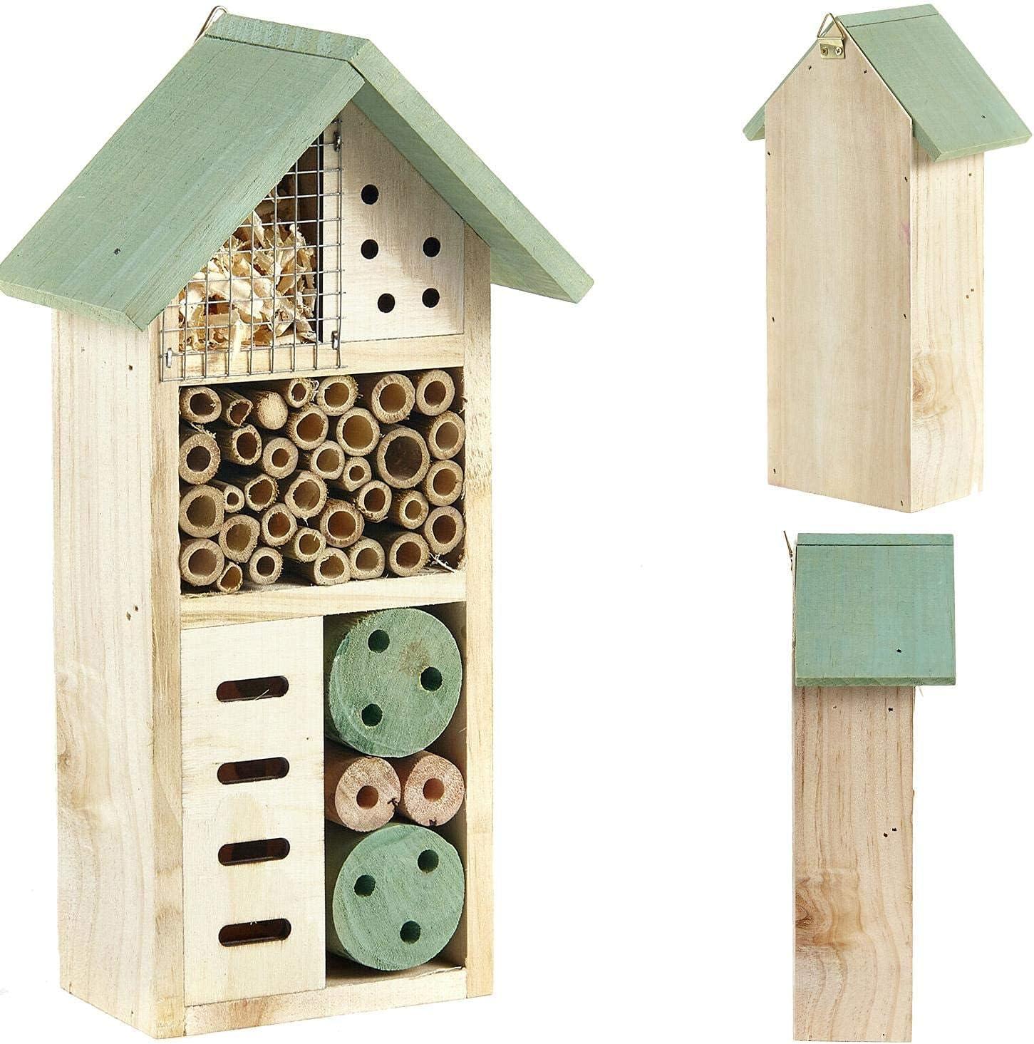 True Face Wooden Insect Bee House Natural Wood Bug Hotel Shelter Nest ...