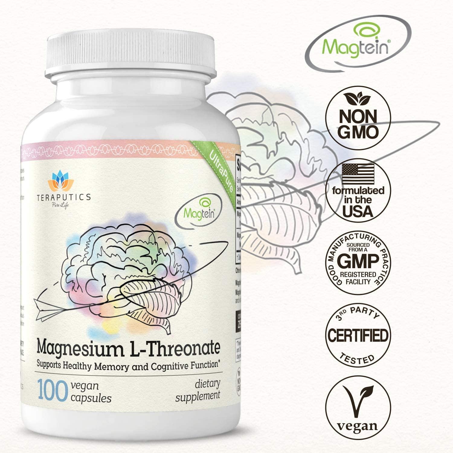 Magnesium L Threonate (Magtein) The Best NonGMO Highly Absorptive