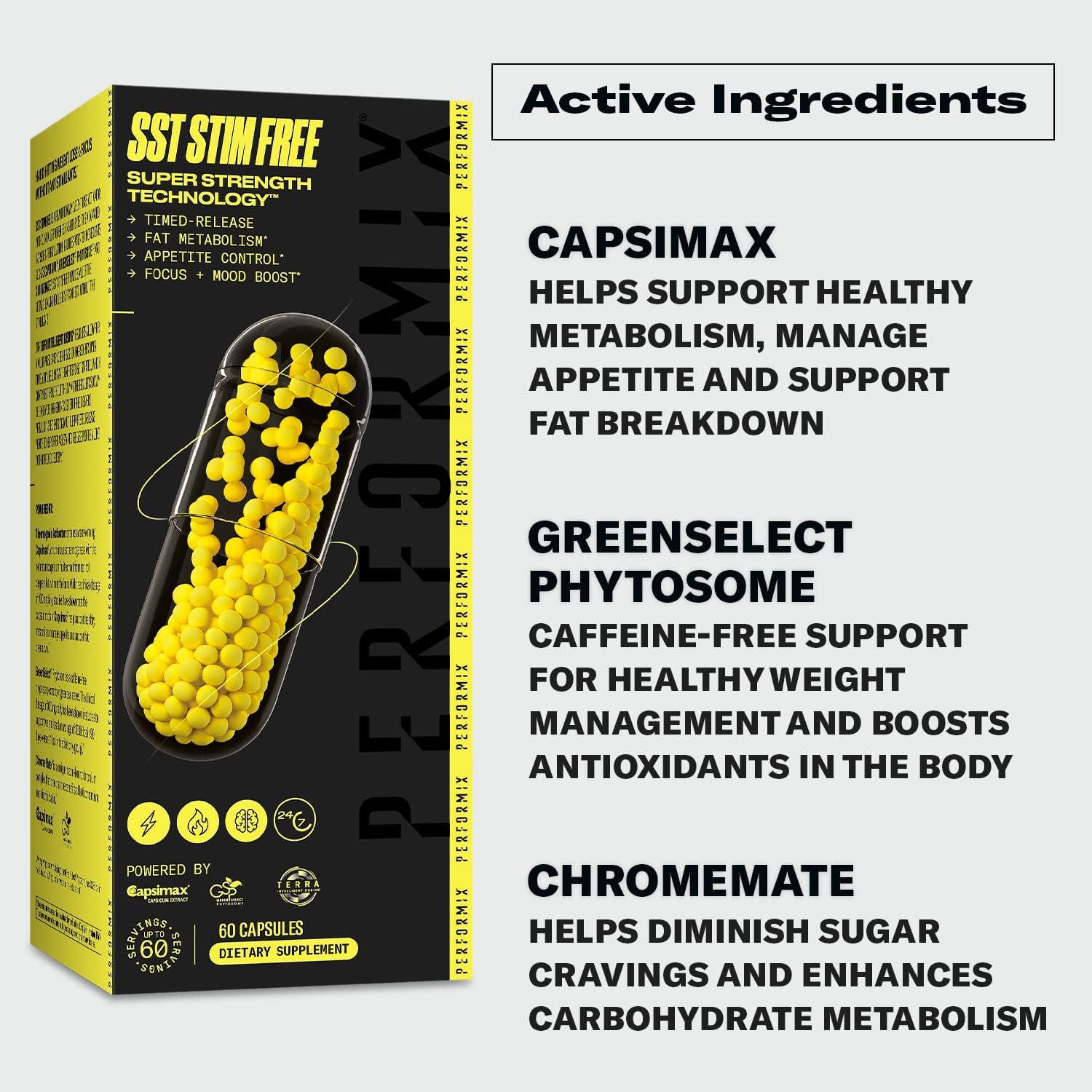 PERFORMIX SST Stimfree NonStimulant Thermogenic 60 Capsules Fat