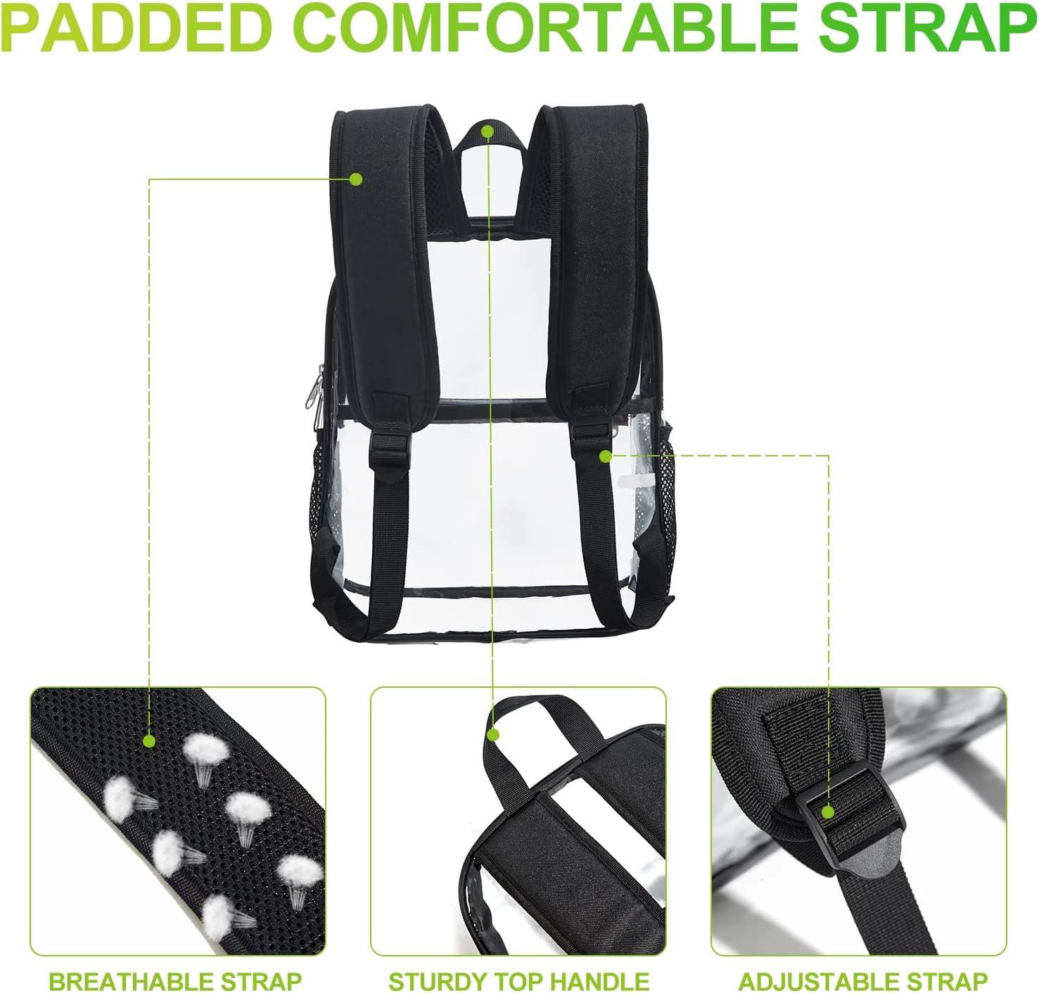 Stadium Approved Clear Mini Backpack with Adjustable Straps Perfect for Concerts, Sports, Work