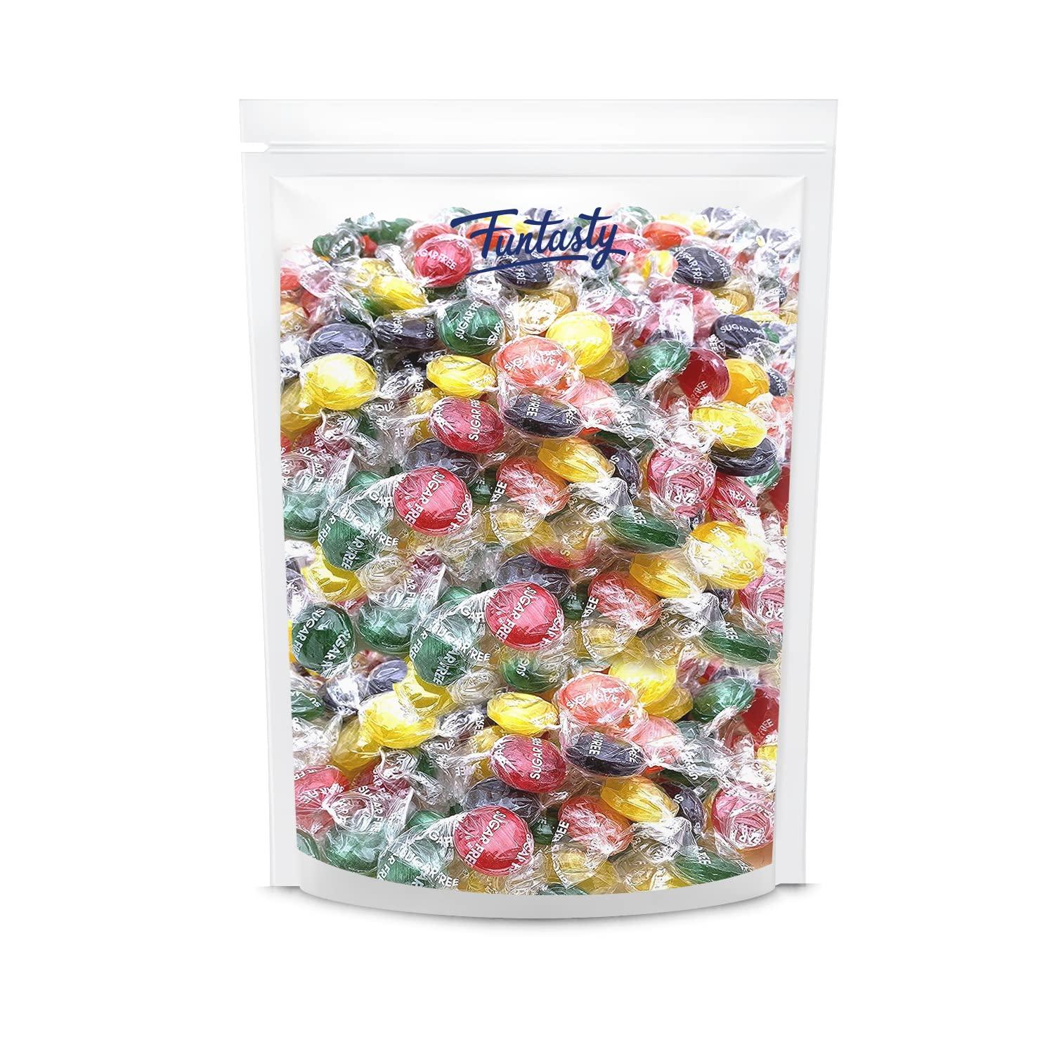 Funtasty Sugar Free Fruit Buttons Hard Candy Assorted Flavors Individually Wrapped 1lb