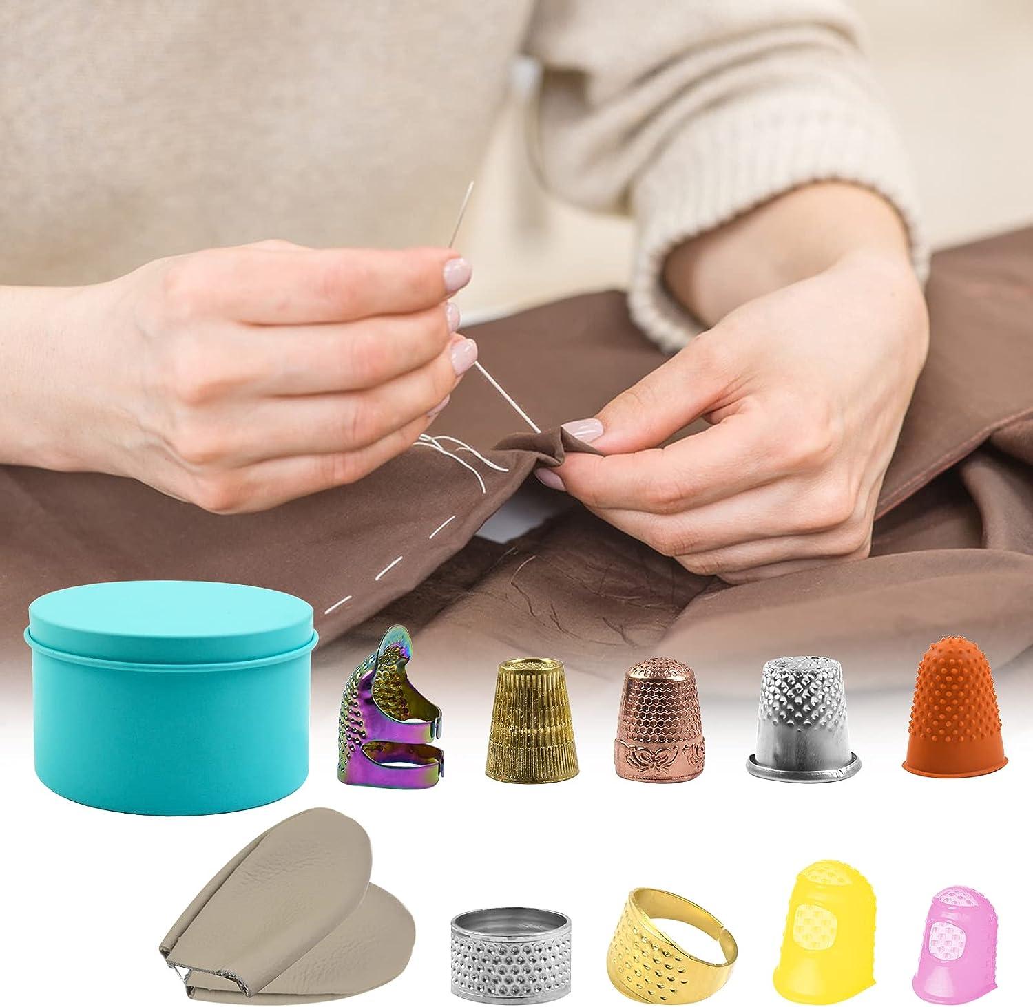  EXCEART 1 Set Finger Cap Knitting Finger Protector Thimble  Finger Quilting Accessories Finger Thimble Protector Finger Sleeves Fingers  Tips Guard Fingertip Protectors Leather Sewing Thumb