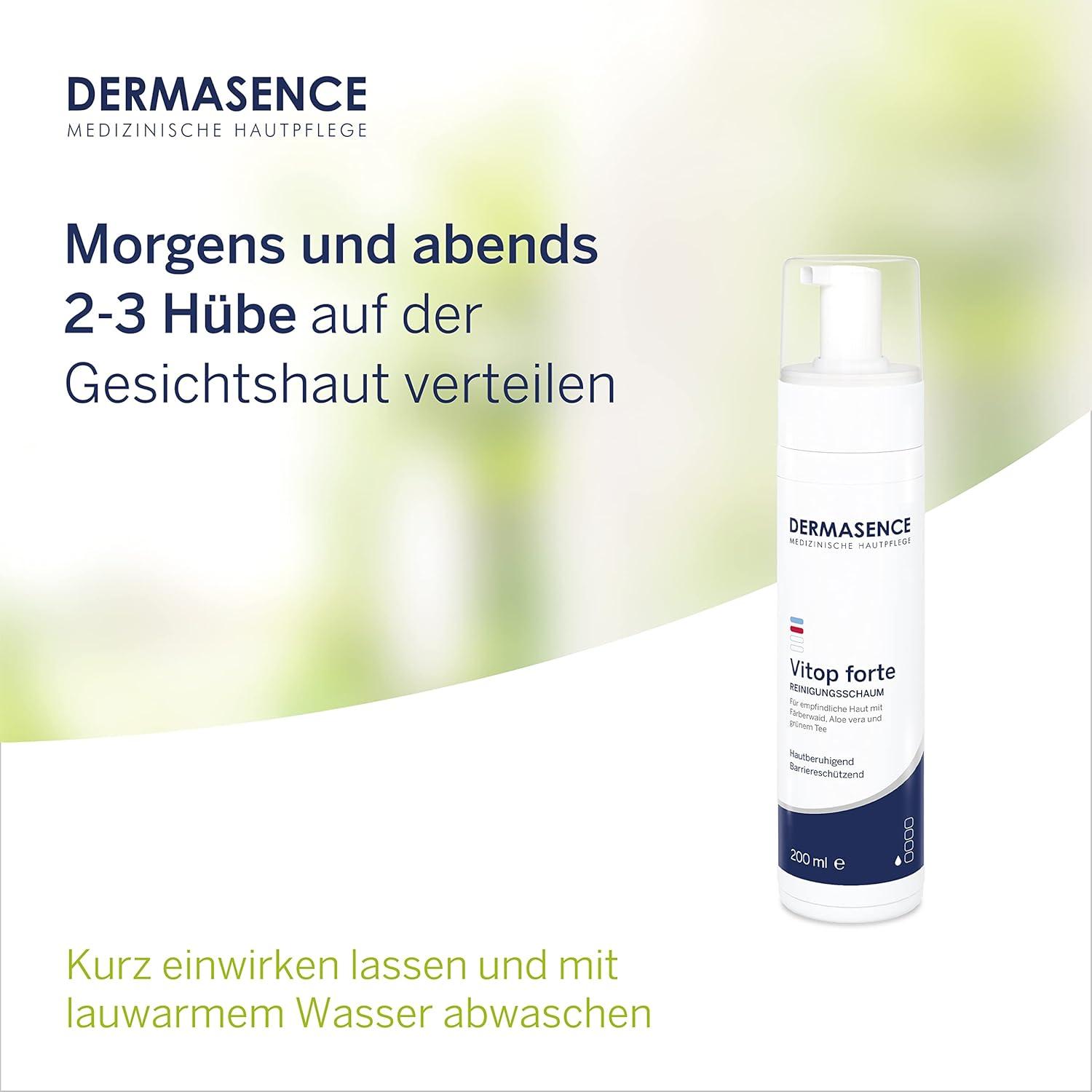 Dermasence Vitop Forte Cleaning Foam 200ml - Mild Soap-Free pH Skin Neutral  Cleanser for Sensitive Skin | Neurodermatitis | Enriched with Green Tea & Aloe  Vera | Buy Now with Express International