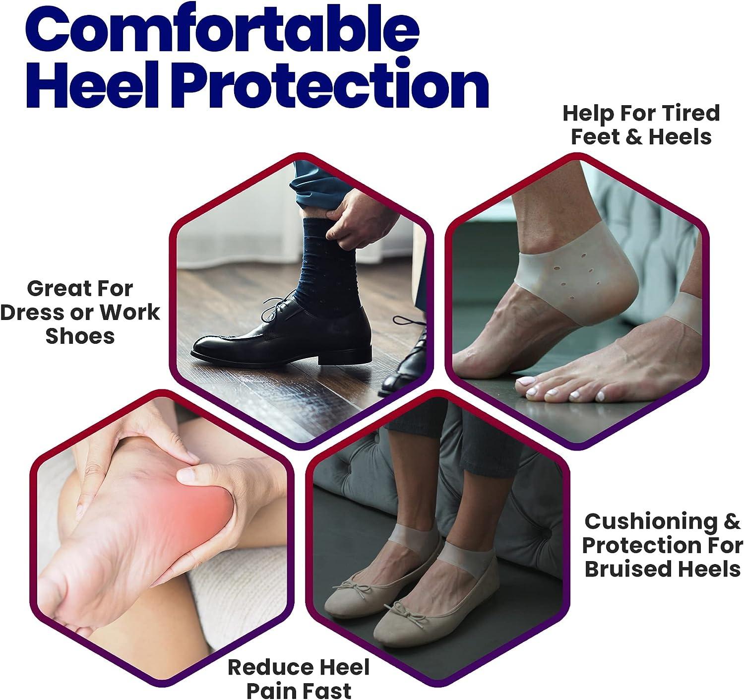 Ashoesert's Heel Cups for Heel Pain Heel Inserts for Heel Spurs Plantar  Fasciitis Achilles Tendonitis Shoe Insert Provide Shock Absorption and  Cushioning Insoles Inserts for Women and Men Green Large (Pack of