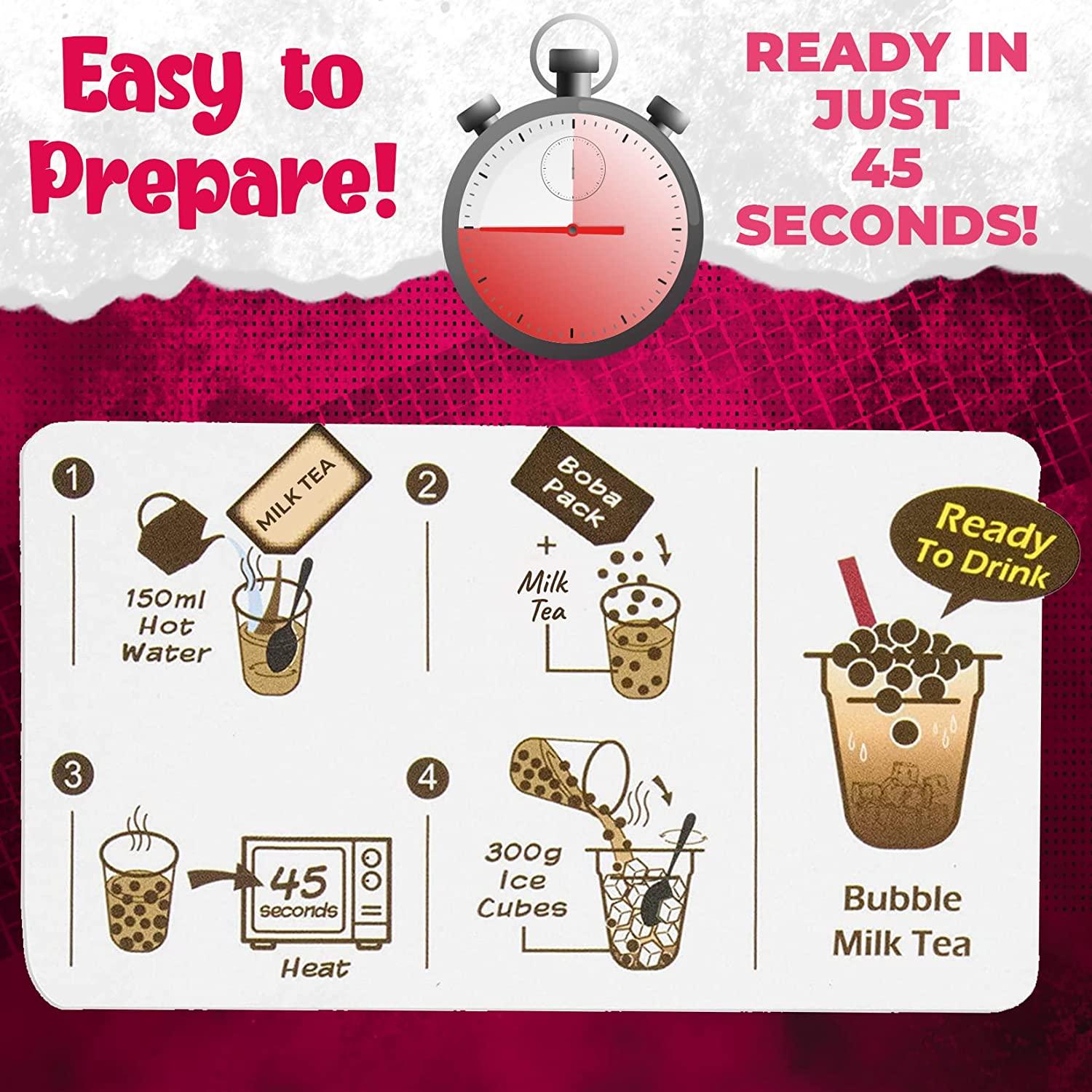 Fusion Select 5 Packs Authentic Instant Brown Sugar Boba Tea Kit with