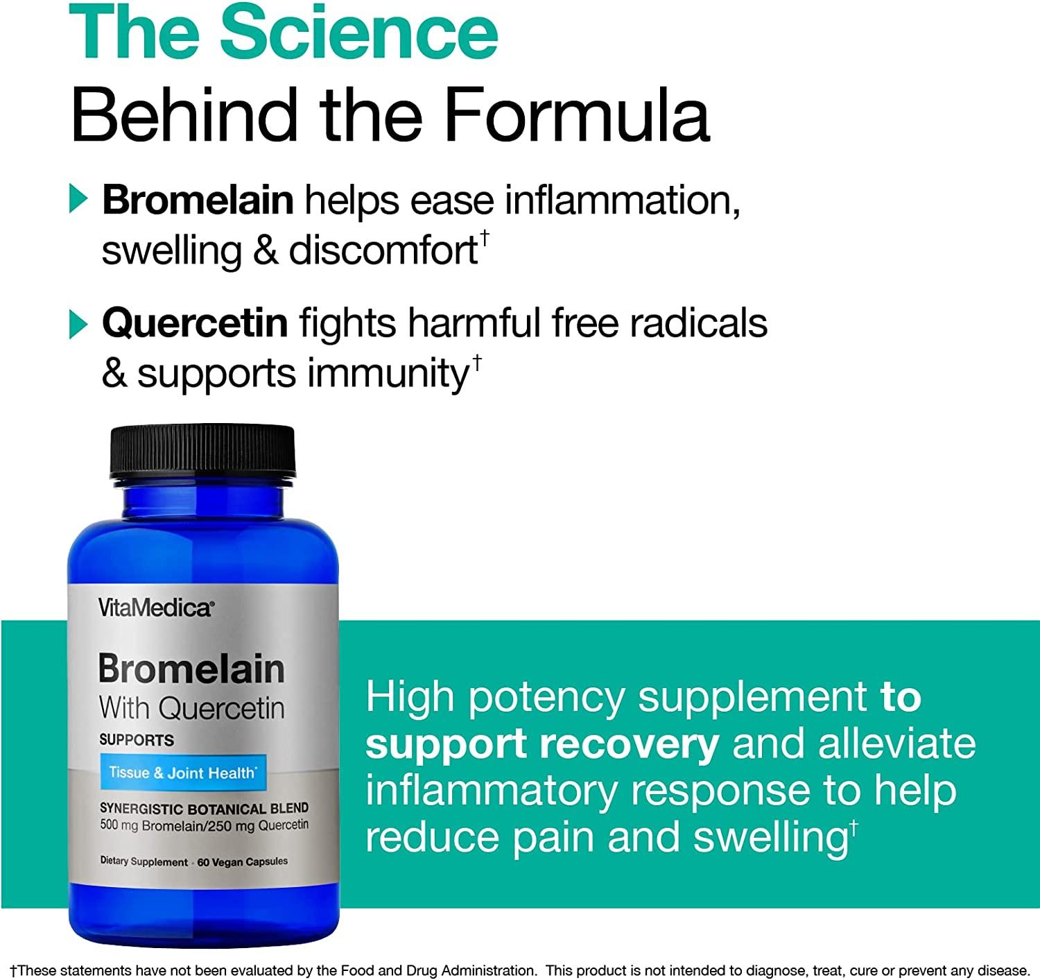 VitaMedica Bromelain with Quercetin 2400 GDUGram Sprains Bruising