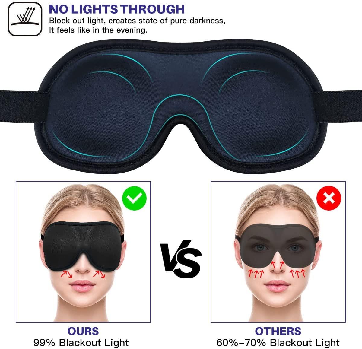 Sleep Mask For Women Men, Ultrathin Light Blocking Sleeping Mask, No