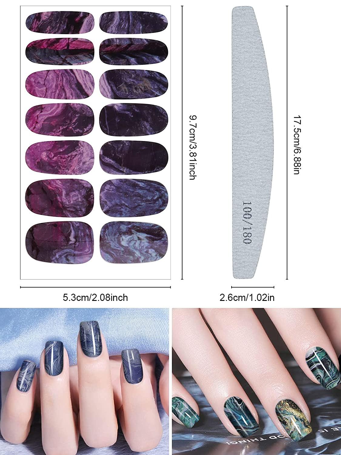 Glossy Dark Blue Black Marble Press on False Nails Medium Square Salon DIY  Manicure Reusable Fake Acrylic Nail Art Tips - AliExpress