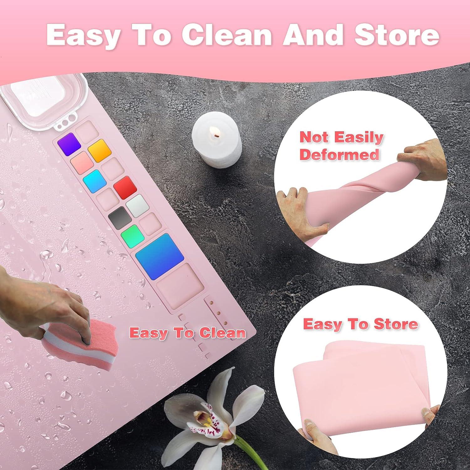 Silicone Craft Mat, Nonstick Silicone Painting Mat 16x 20 Large Silicone Craft Sheet with Cleaning Cup and Paint Holder, Multipurpose Silicone Art