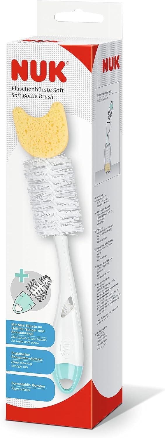 NUK Bottle Brush with Sponge and Integrated Teat Brush with