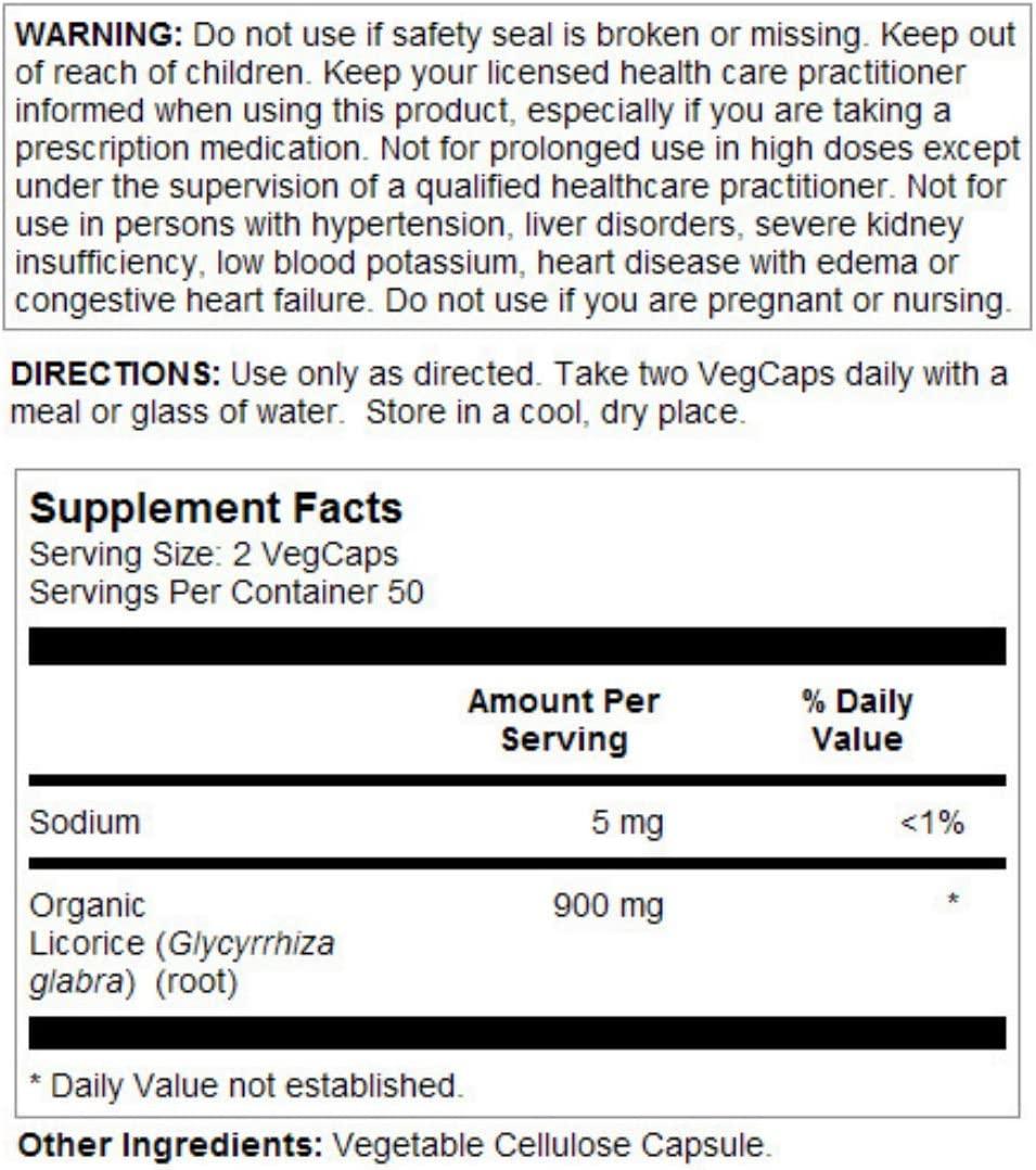 Solaray Licorice Root Supplement 450mg 100 Count Natural Digestive