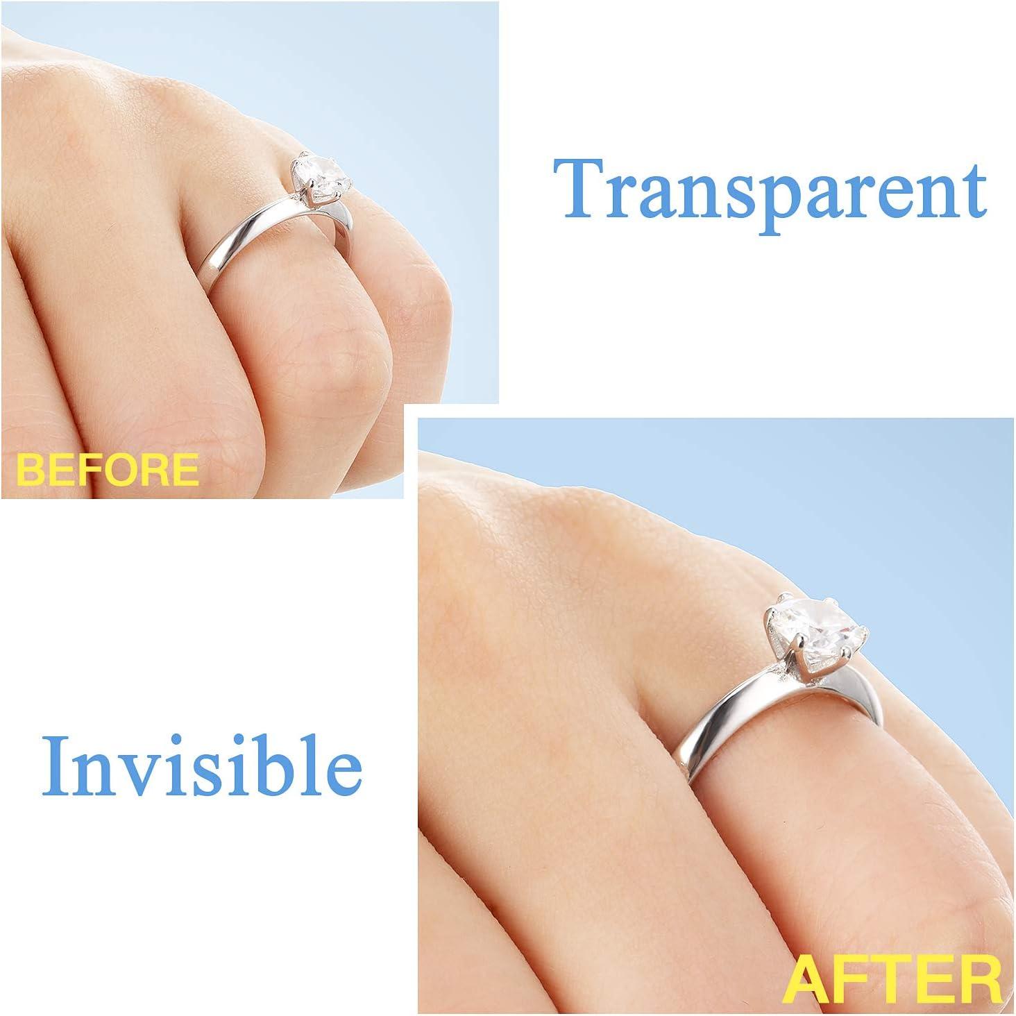 Ring Size Adjuster Invisible Ring Size Adjuster for Loose Rings Ring  Adjuster Size Fit Any Rings Ring Guard Reducer, 8 Sizes (16 Pieces)