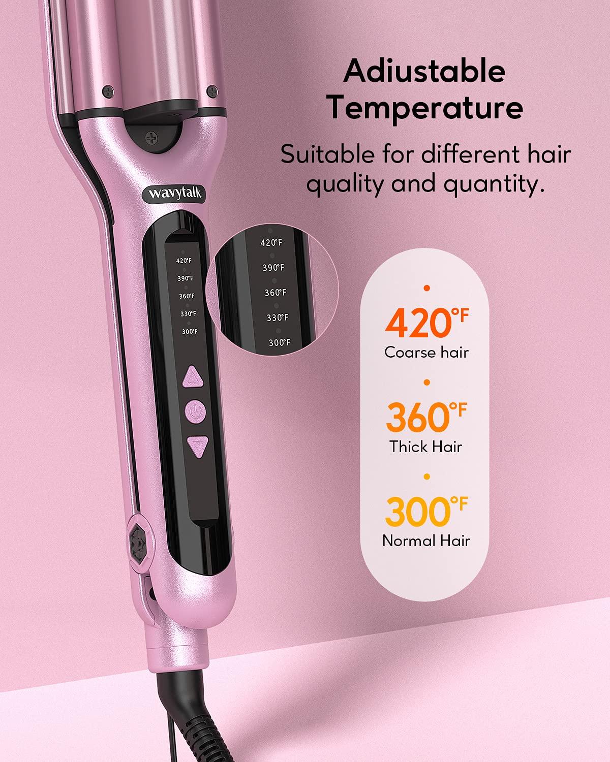 Wavytalk Beach Waves Curling Iron 3 Barrel Deep Hair Waver Hair Crimper