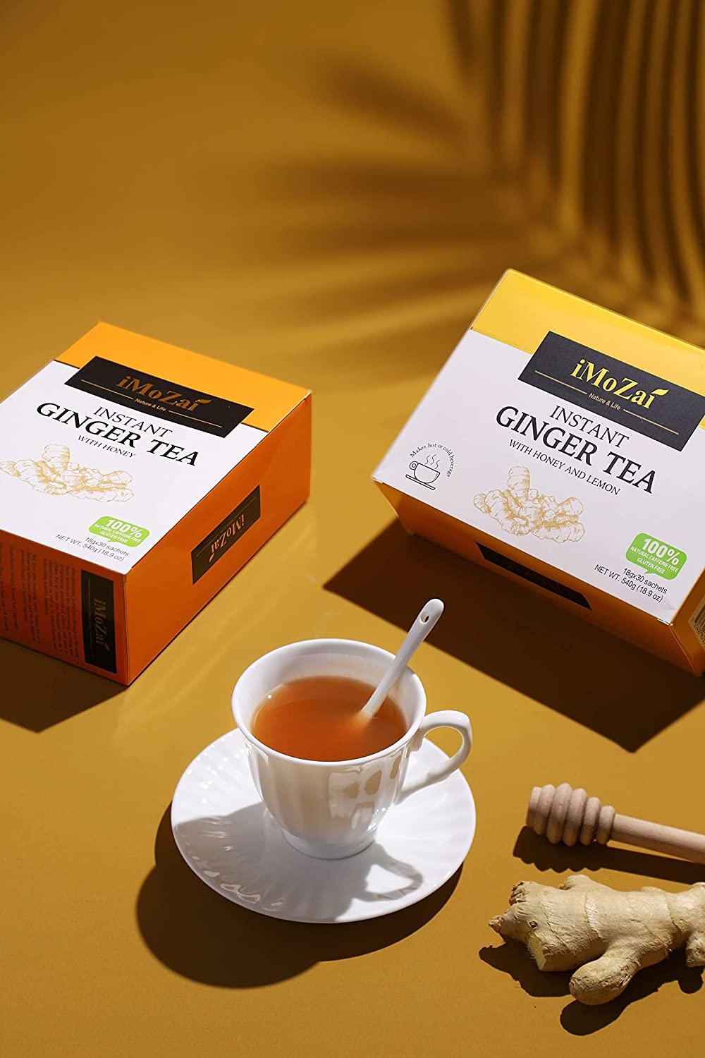Imozai Instant Ginger Tea With Honey Crystals (Original Flavor, 30