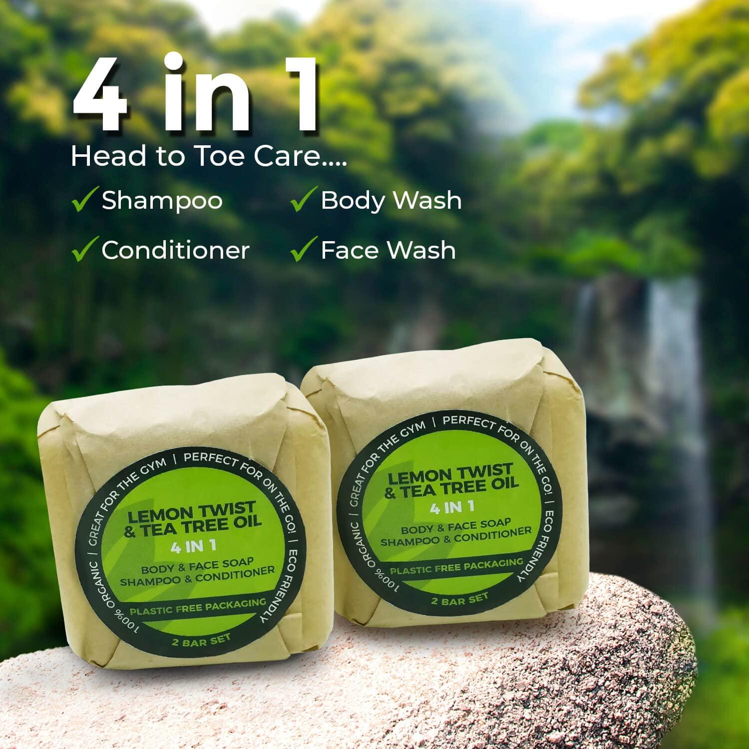 IndulgeMe Tea Tree & Argan Oil Solid Shampoo & Conditioner Bar Set Eco Friendly, All Natural