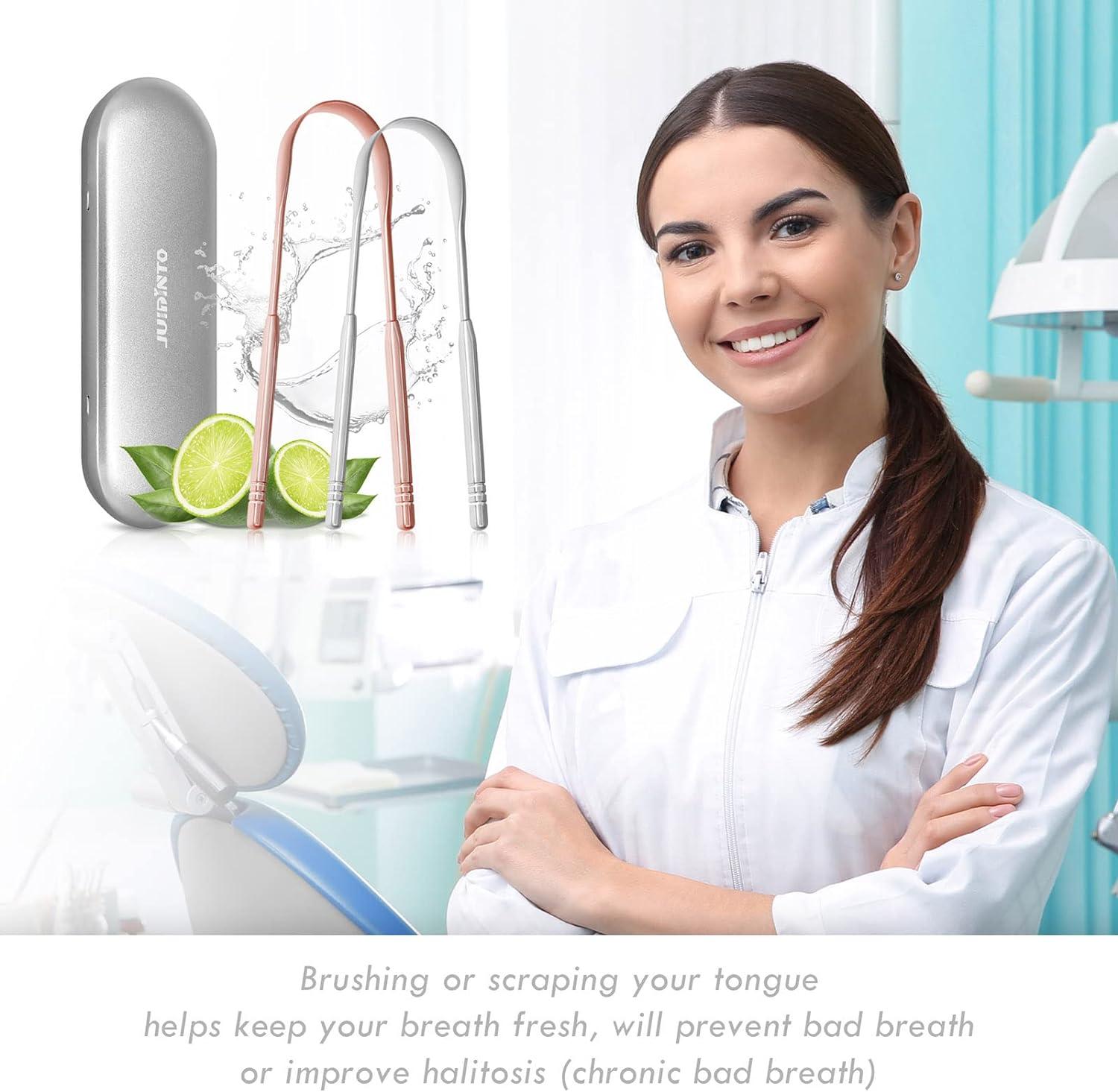 JUIDINTO Tongue Scraper Cleaner 2 Pack Medical Grade 100 Stainless