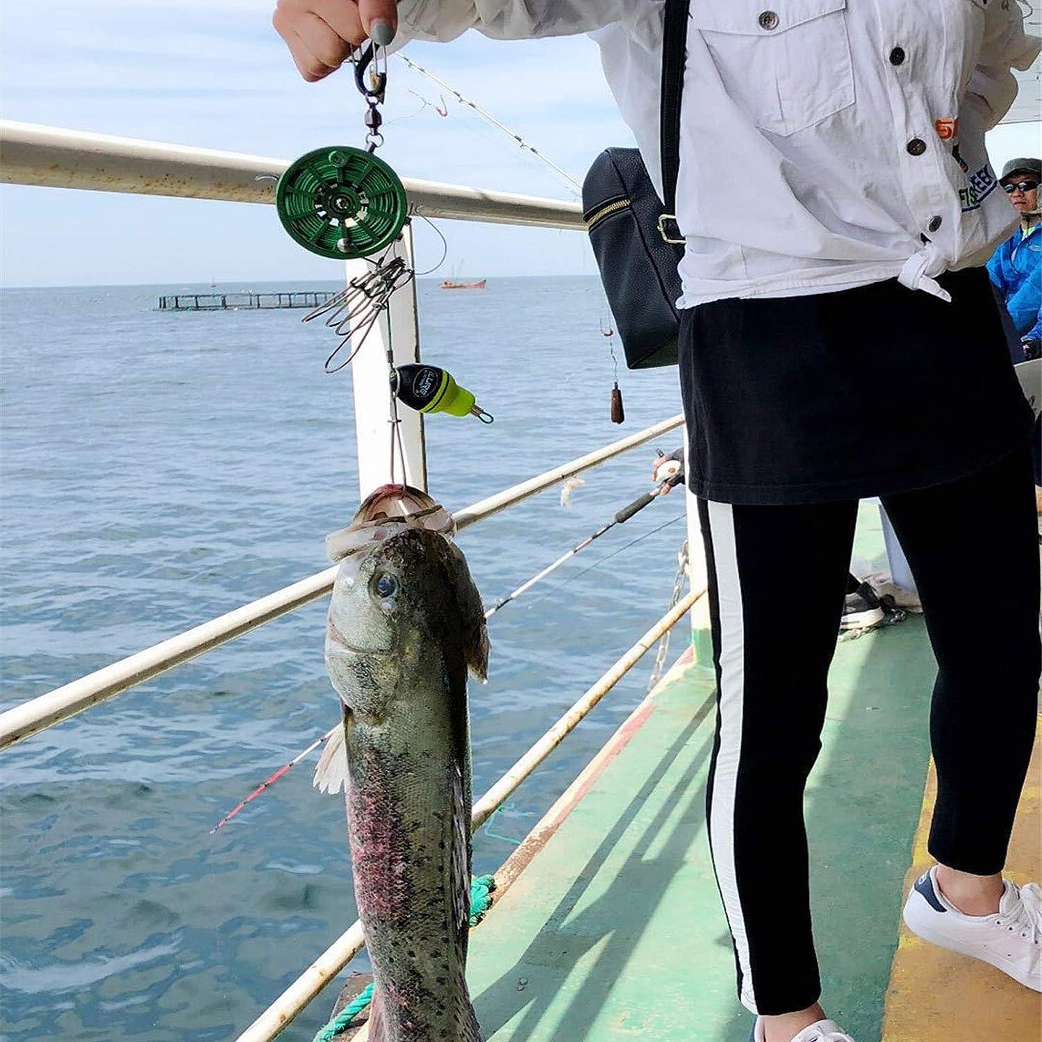 BLUEWING Fish Stringer 1 Piece Heavy Duty Stainless Steel Fish Spike Floating Rope Easy To Use Snap Clasps Rust Resistant