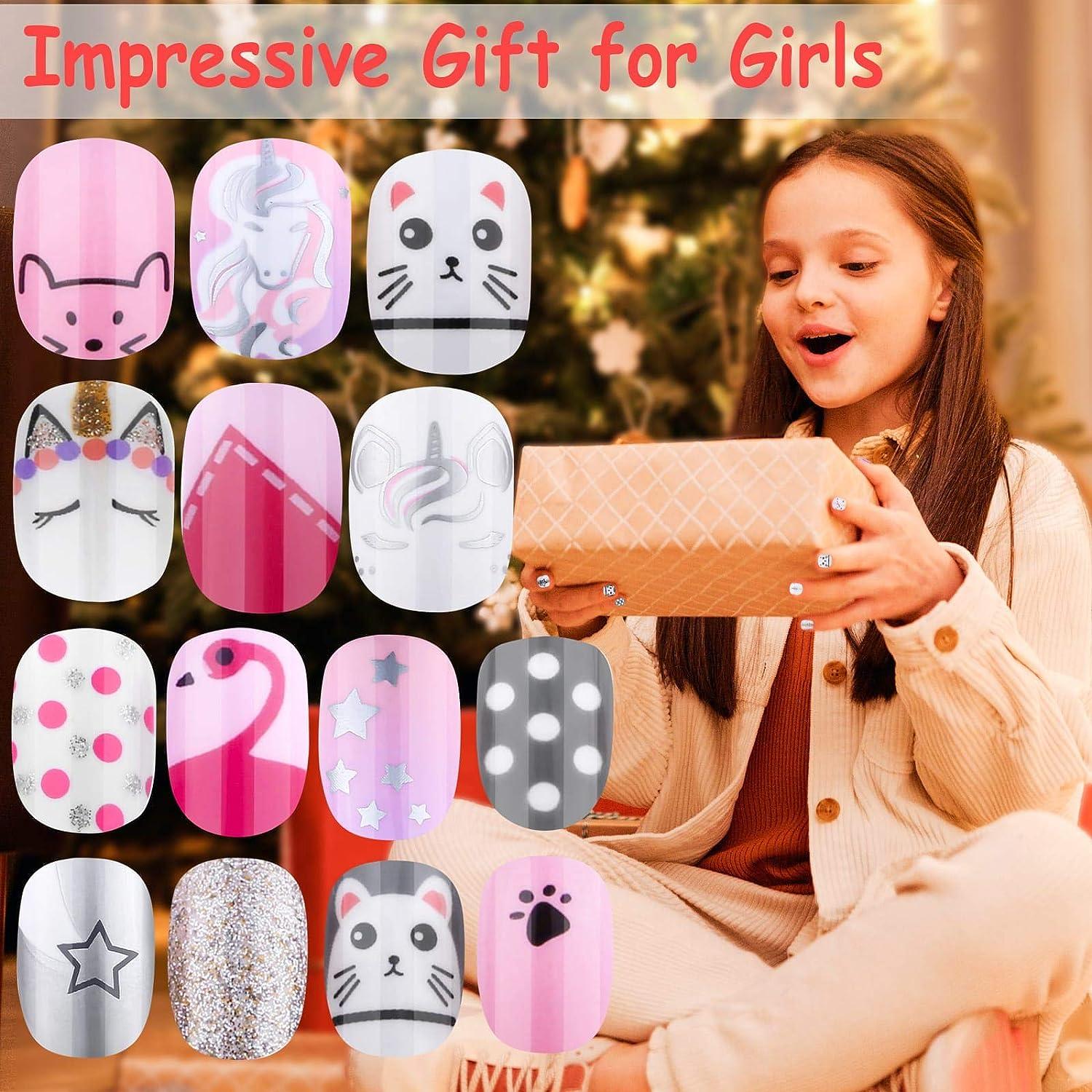 Fake Nails Kids Girls Funny Artificial Fingernails Nail Decorations Full  Cover False Nails for Children Manicure Design Tools - AliExpress