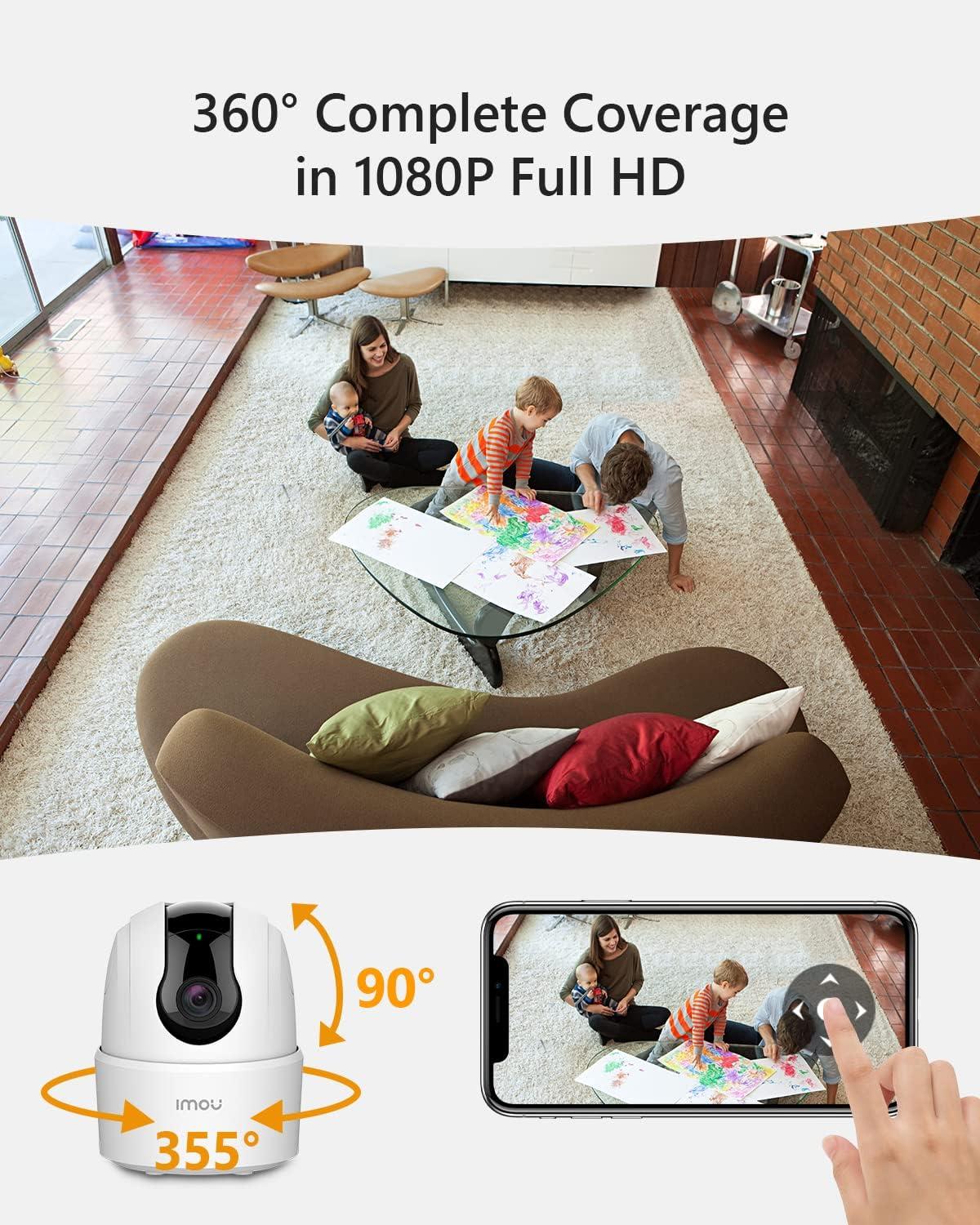 Imou Indoor Security Camera 1080p WiFi Camera (2.4G Only) 360 Degree Home  Camera with App, Night Vision, 2-Way Audio, Human Detection, Motion  Tracking, Sound Detection, Local & Cloud Storage 2C 2MP