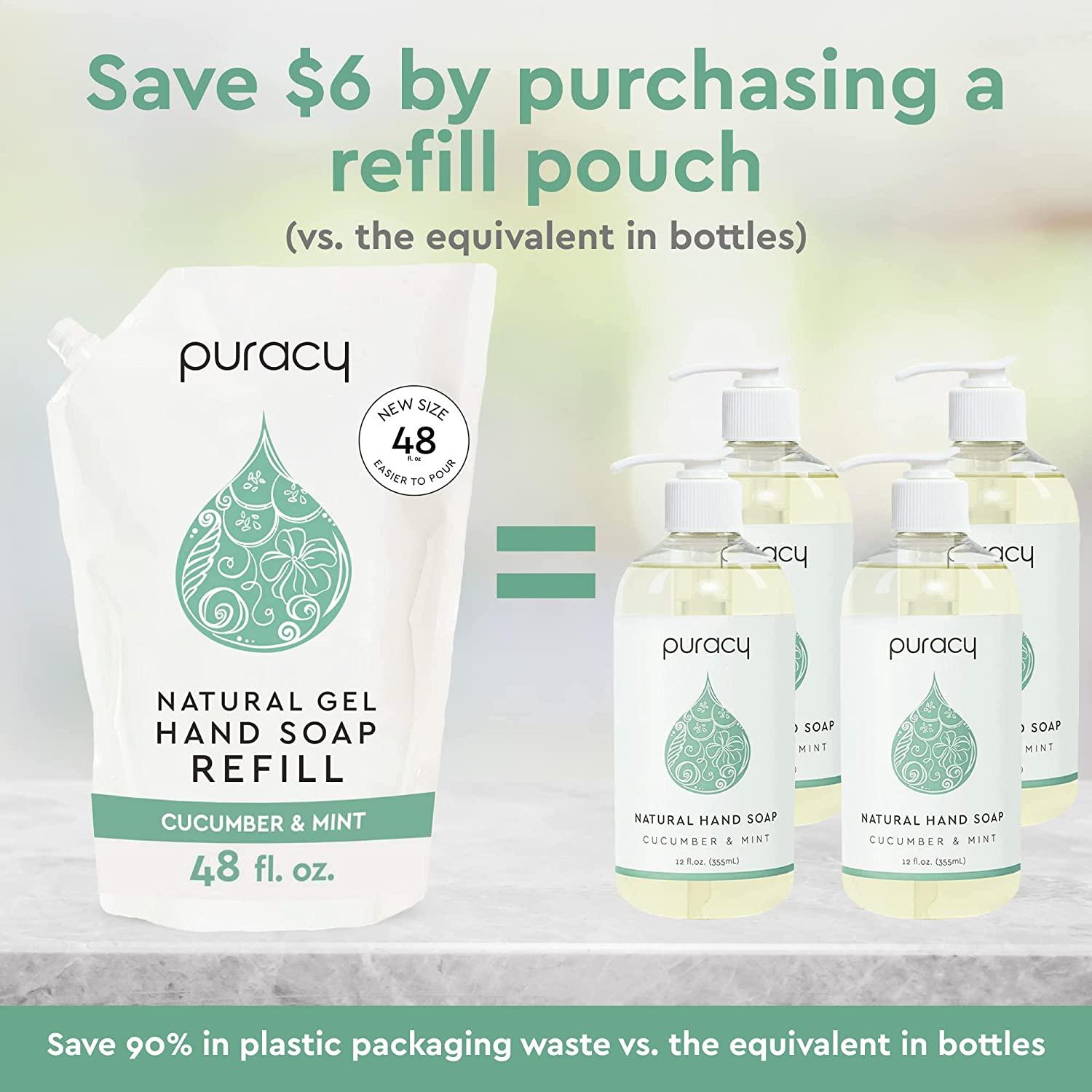 Puracy Hand Soap Perfect Skin, Pure Ingredients Cucumber & Mint, Moisturizing Natural Liquid