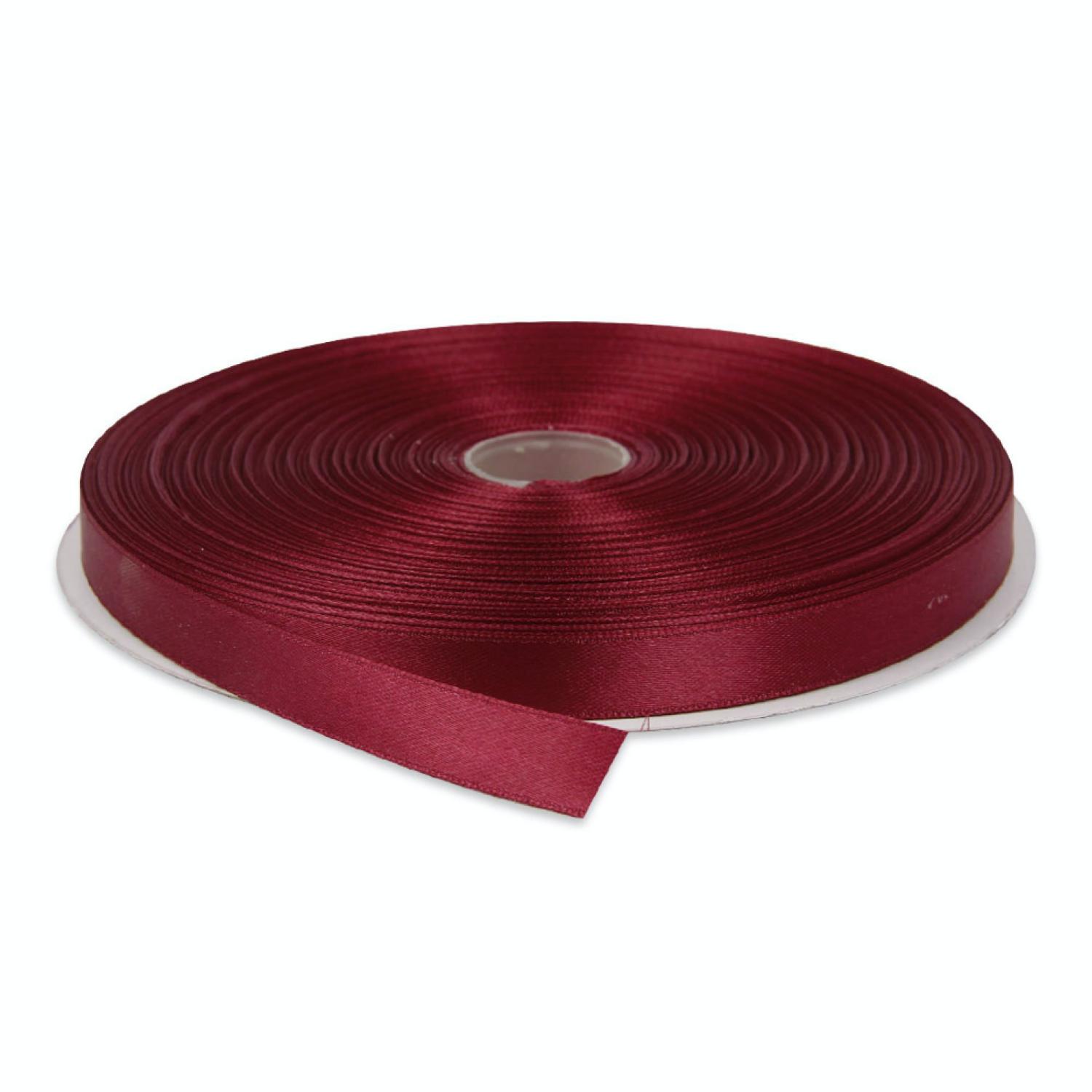 Topenca Supplies 1/2 Inches x 50 Yards Double Face Solid Satin Ribbon Roll  Burgundy 1/2 x 50 yards Burgundy