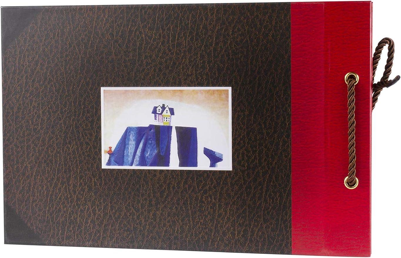 TRUEIN Our Adventure Book - Album Fotografico Scrapbook 26x18 Cm, Stile Retrò Con Copertina Rigida E 42 Pagine - Kit Fai Da Te Con Adesivi E Pennarelli