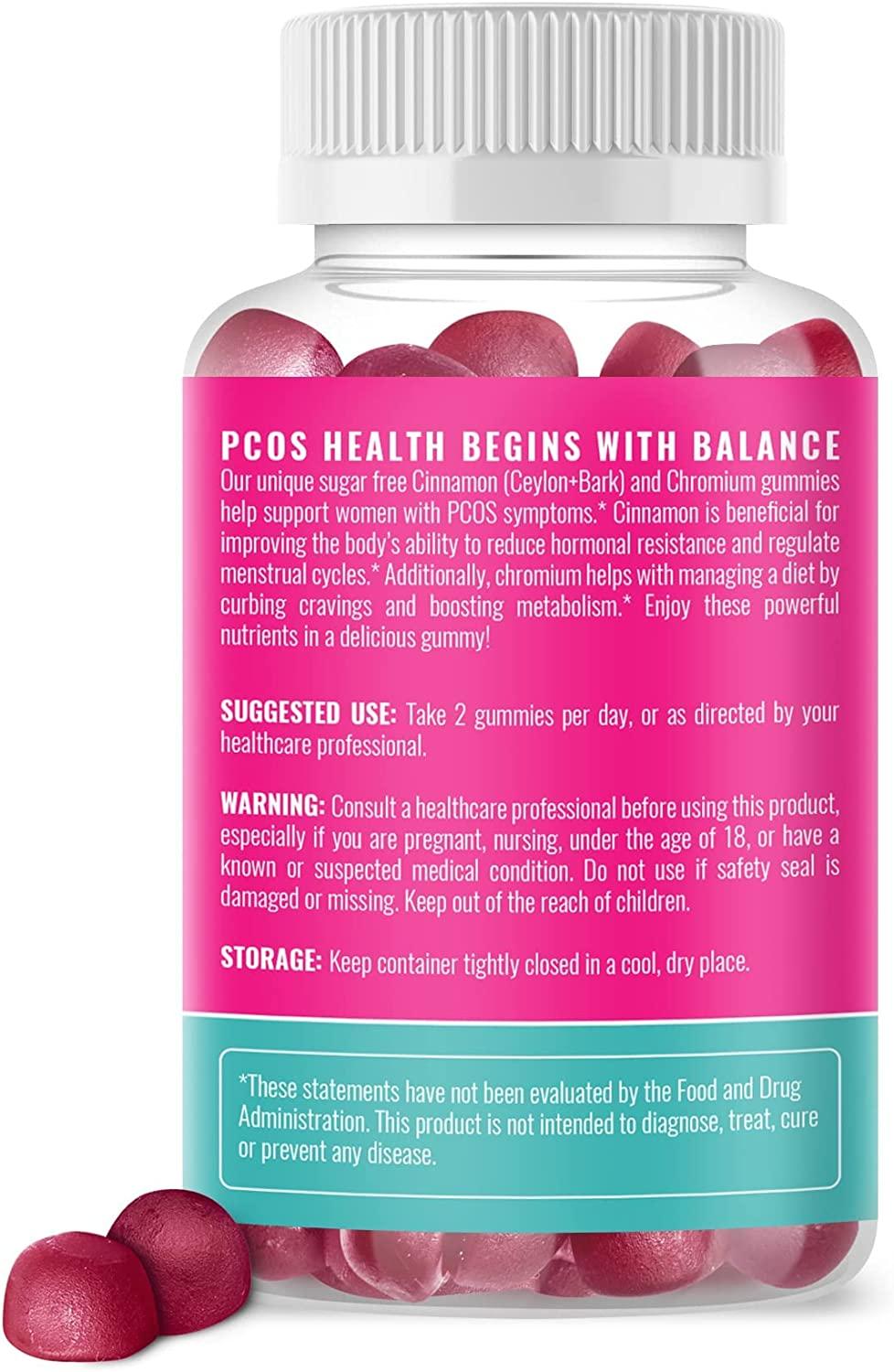 PCOS Herbal Gummies with Ceylon Cinnamon & Chromium Hormonal Balance