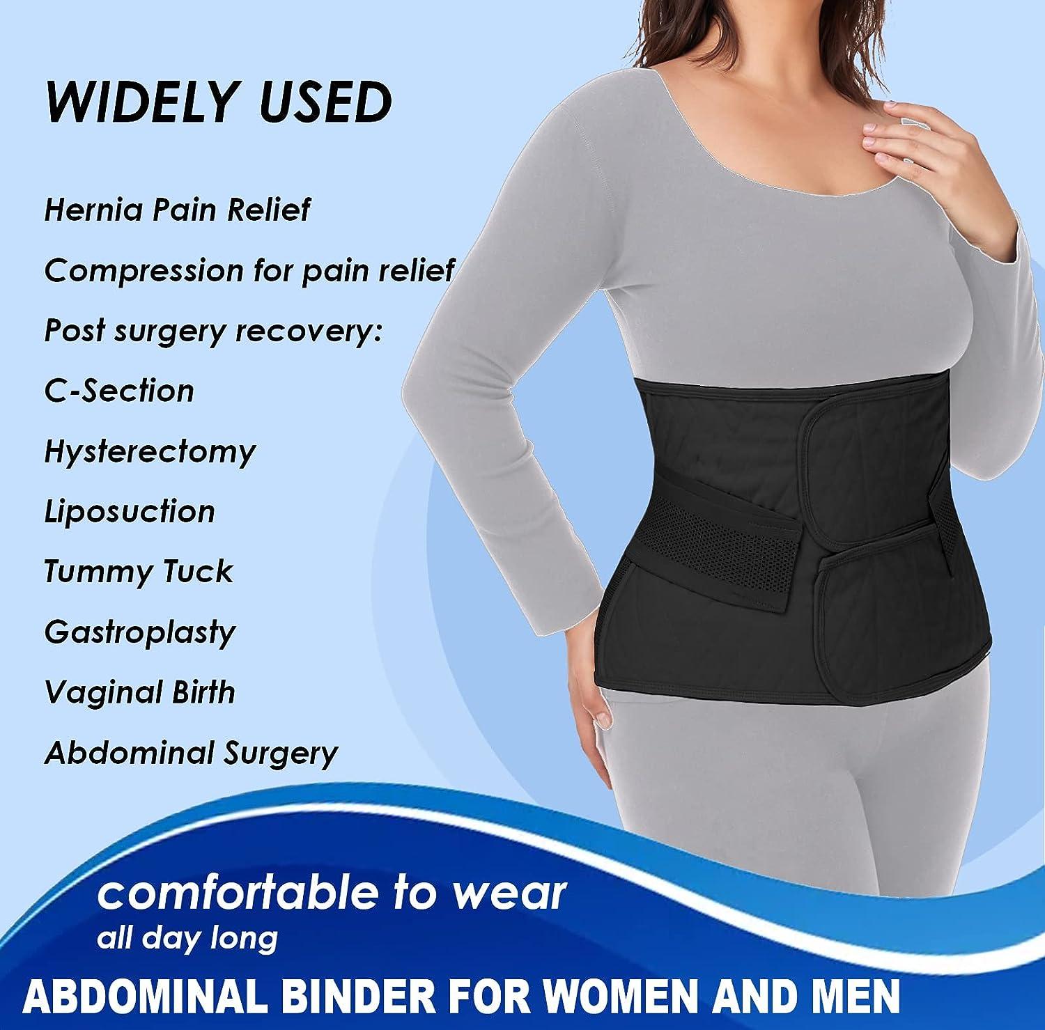 Abdominal Binder Post Surgery for Men and Women Postpartum Belly Band  Hernia Belt Stomach Compression Wrap for Hernia Surgery C-Section Natural  Birth Abdominal Injuries Black XXL Black For waistline 48-64 2X-Large