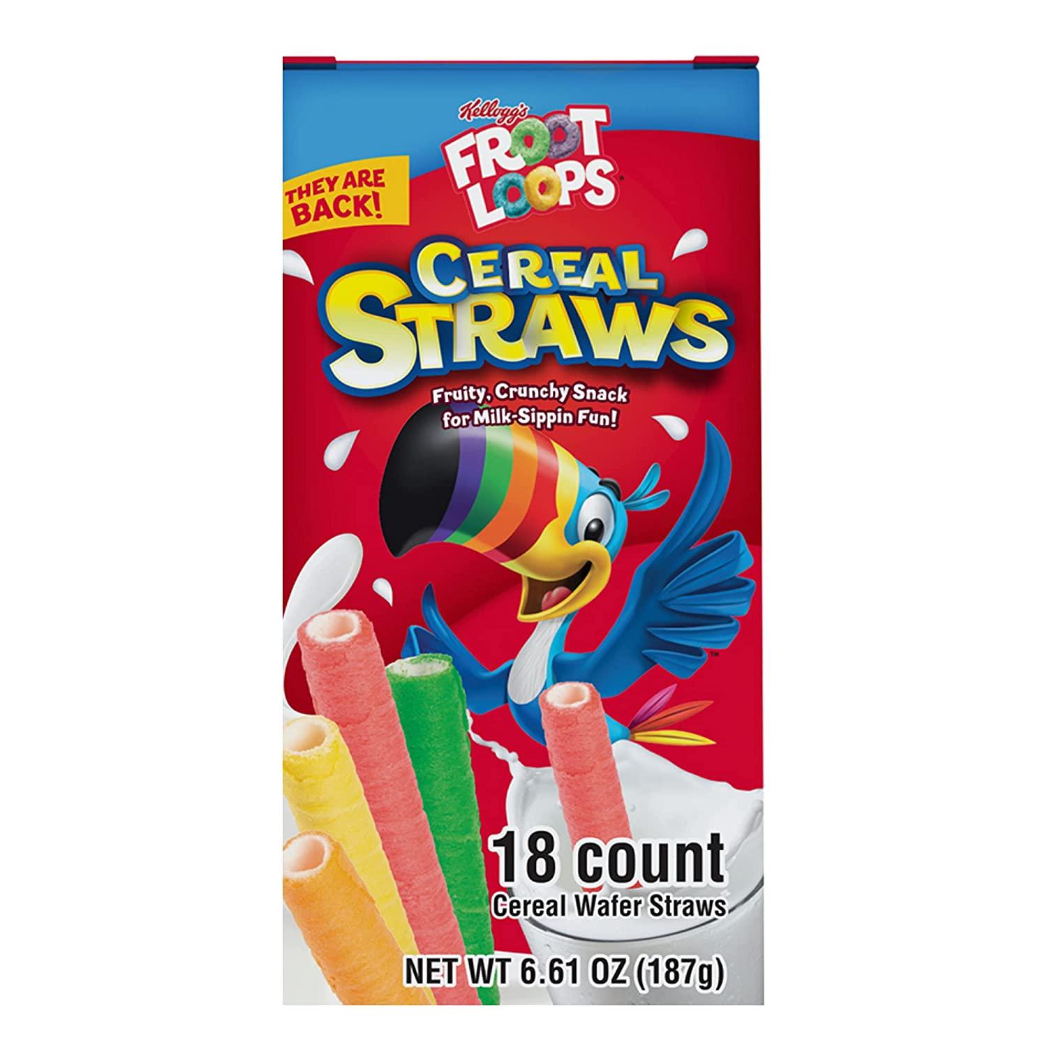 2021 Kellogg's Cereal Straws Froot Loops Edible Breakfast Straw