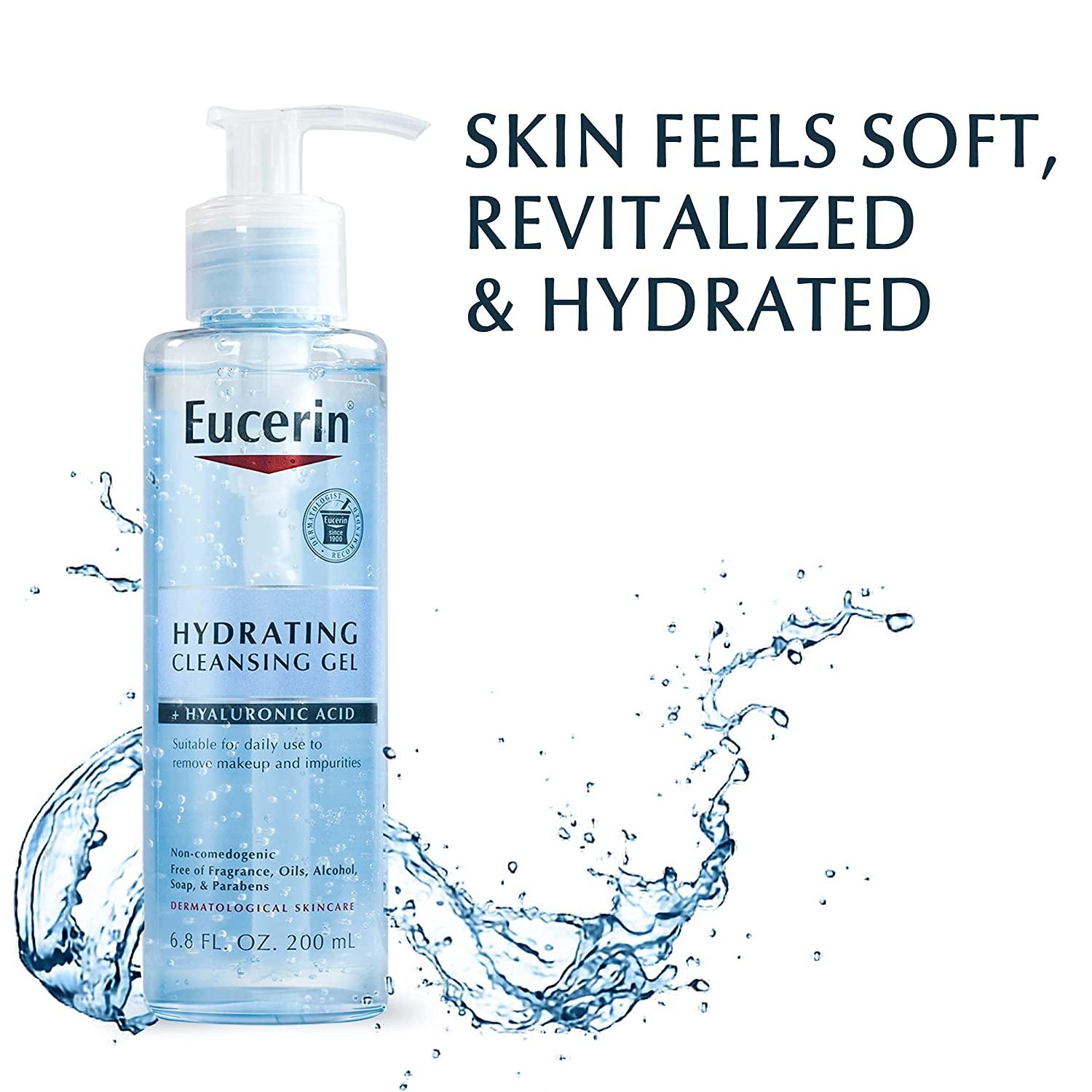 Eucerin Hydrating Cleansing Gel with Hyaluronic Acid 6.8 Fl Oz