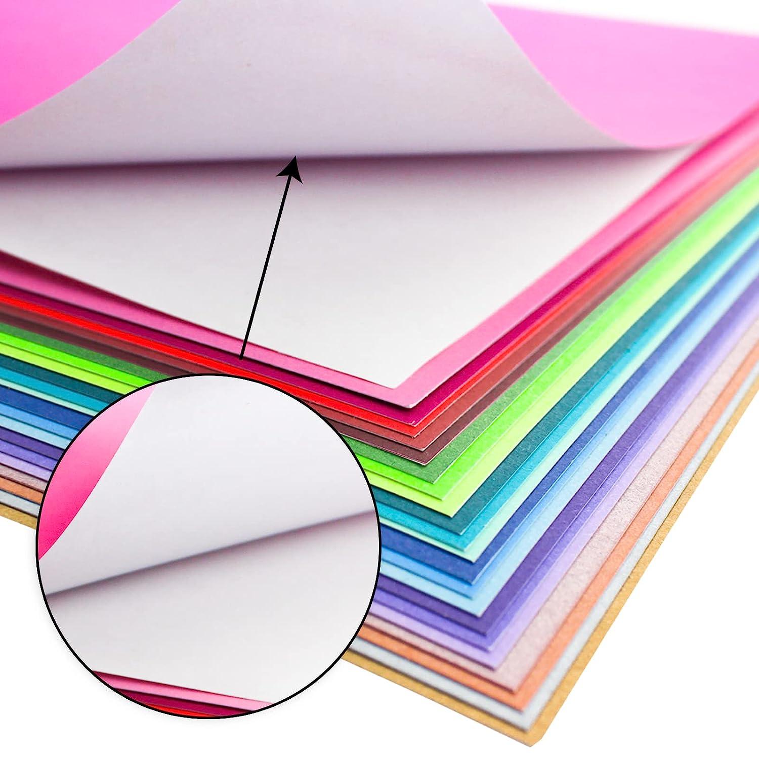 24 Sheets Self Adhesive Cardstock Paper 22 Colors, A4 Colored Printable  Sticker Paper for Crafts Scrapbooking Card Making Compatible with Cricut  and Die Cutting Machines