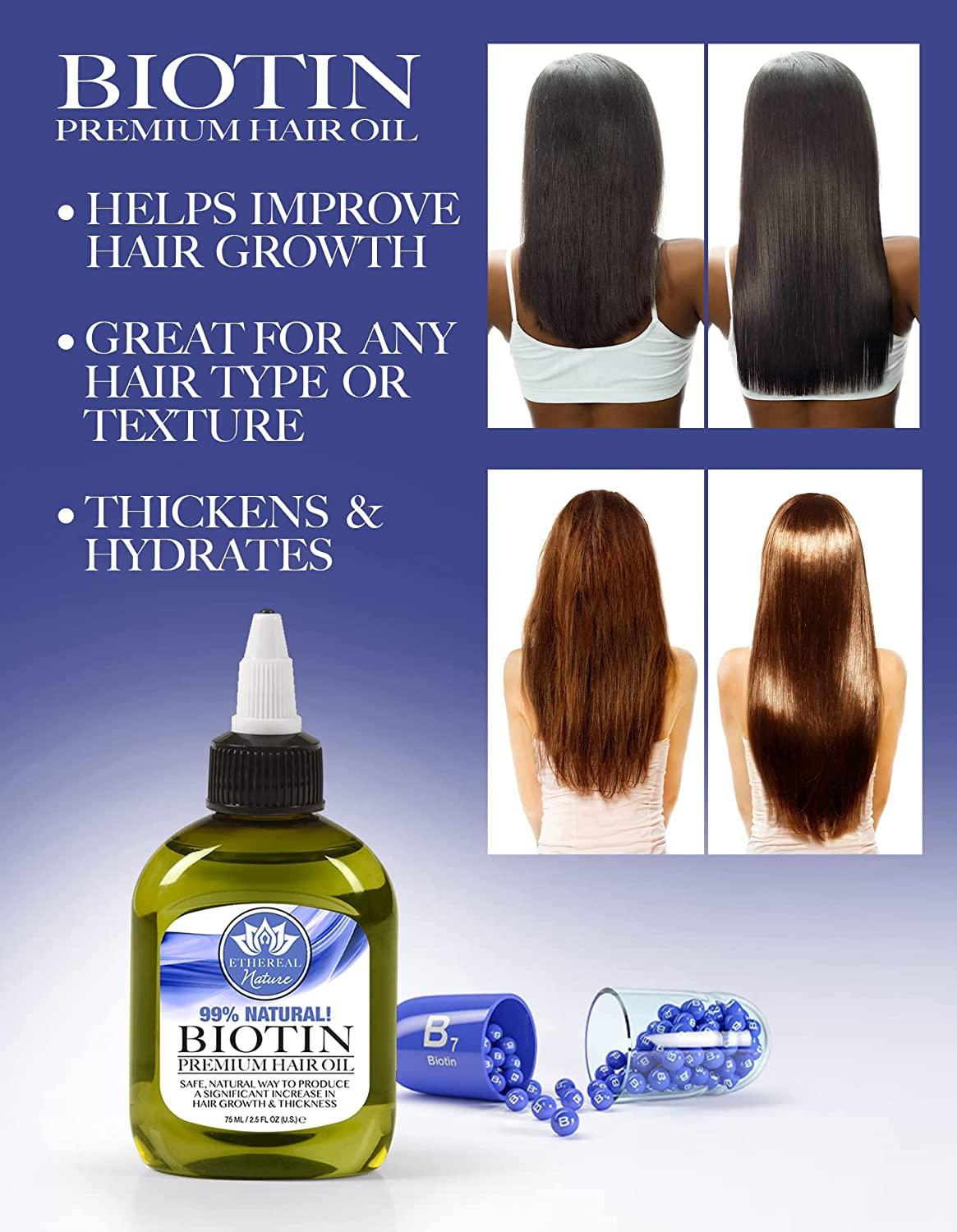 Ethereal Nature 99 Natural Hair Oil Blend with Biotin 2.54 Fl Oz